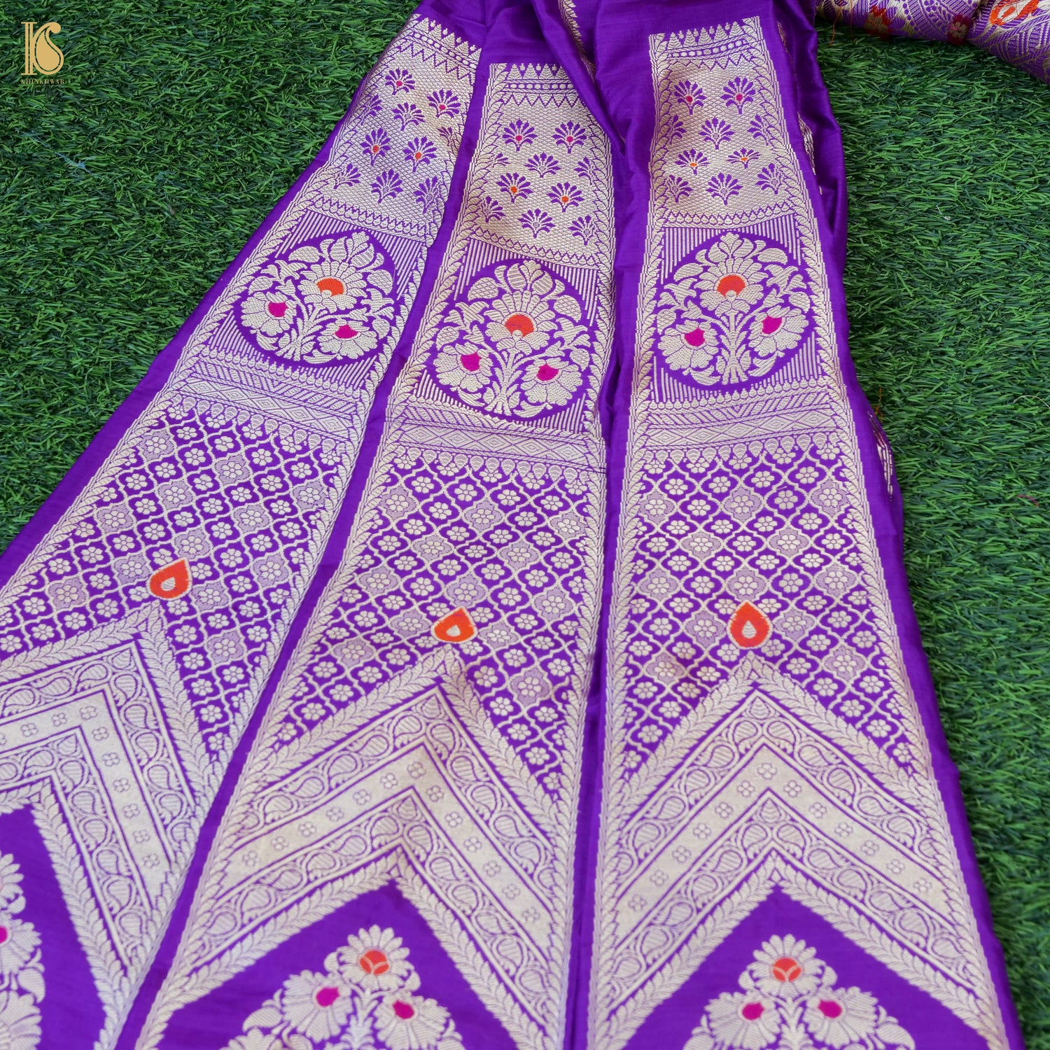 Handloom Banarasi Katan Silk Kalidar Gulrangi Bagh Lehenga