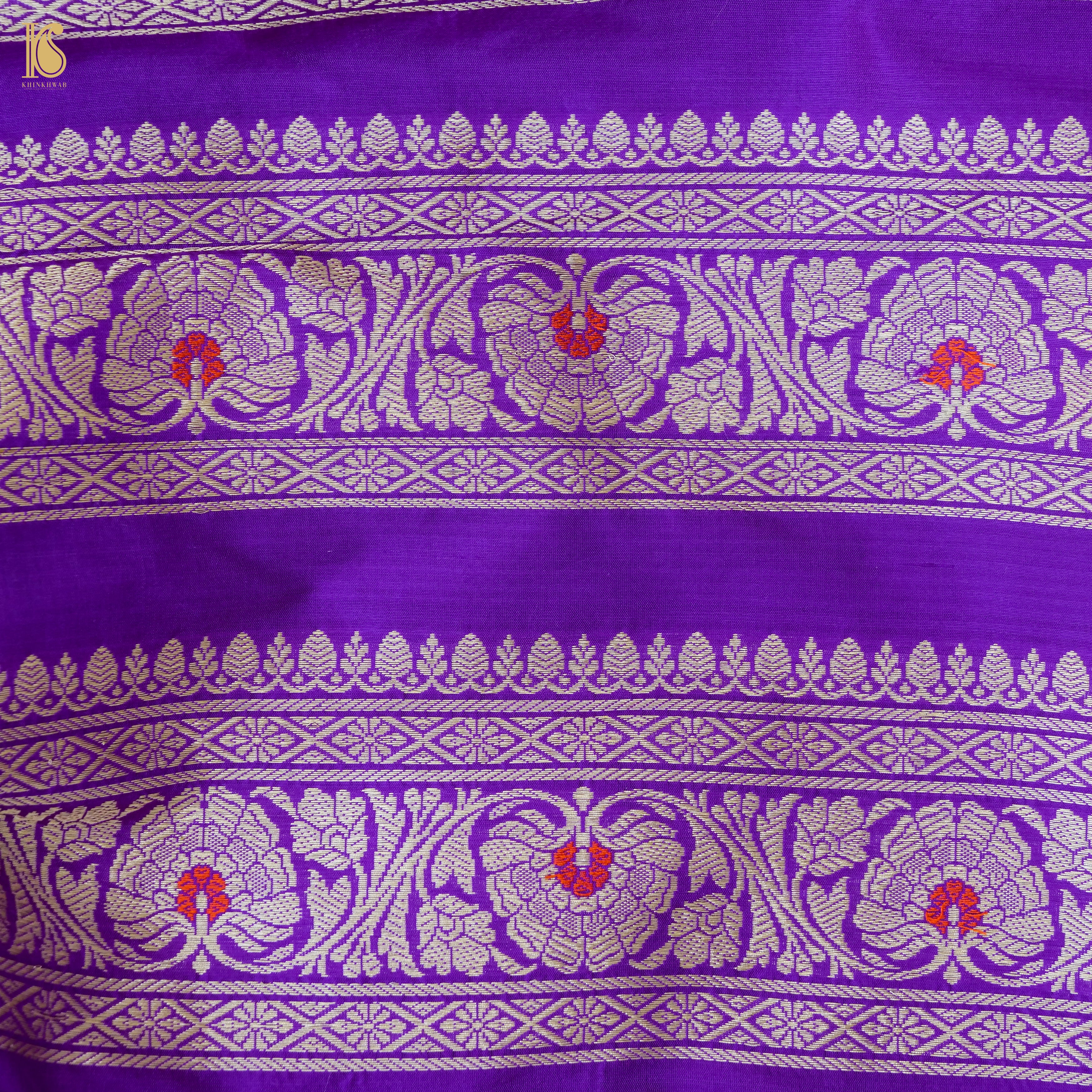 Handloom Banarasi Katan Silk Kalidar Gulrangi Bagh Lehenga