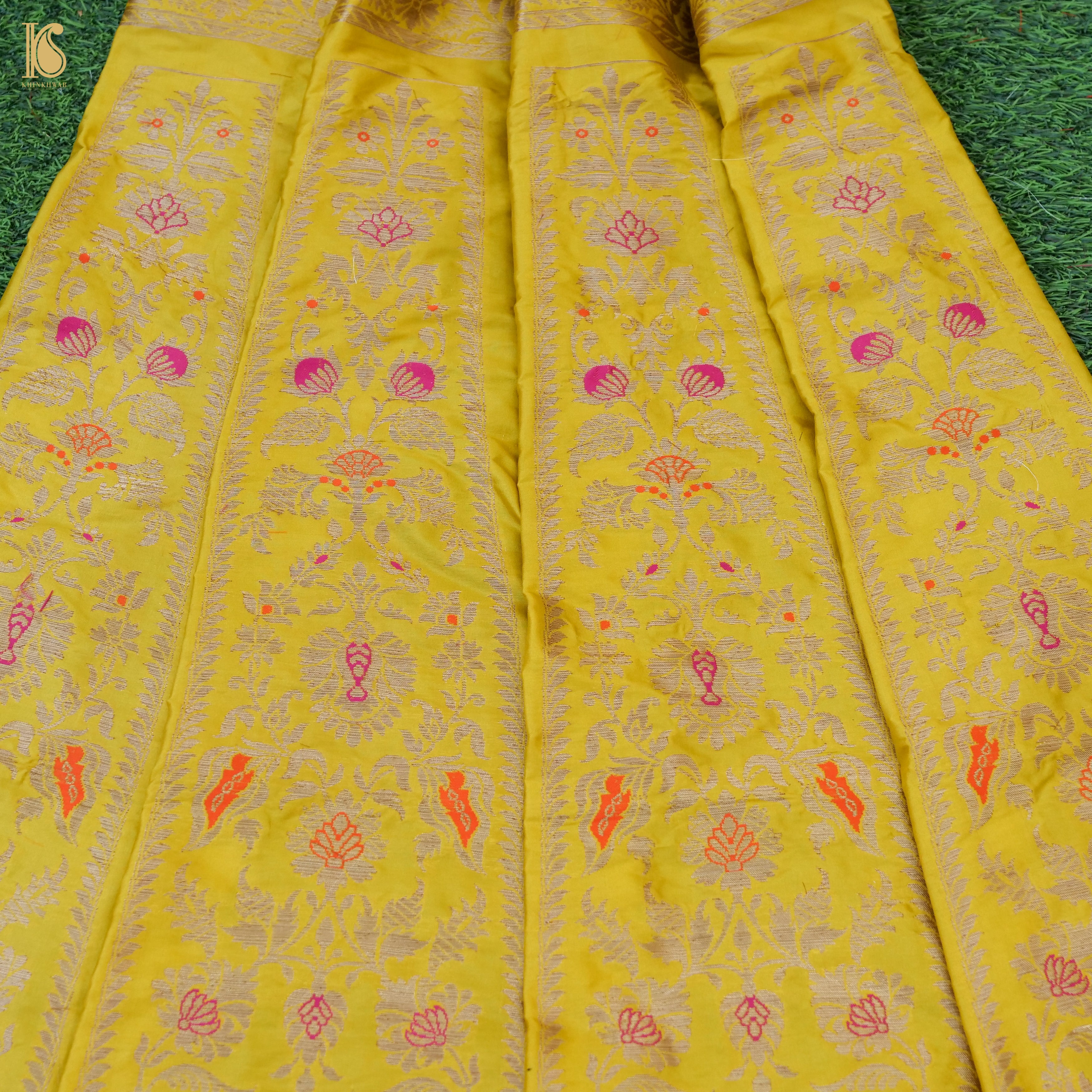 Handloom Banarasi Katan Silk Kalidar Gulnar Lehenga