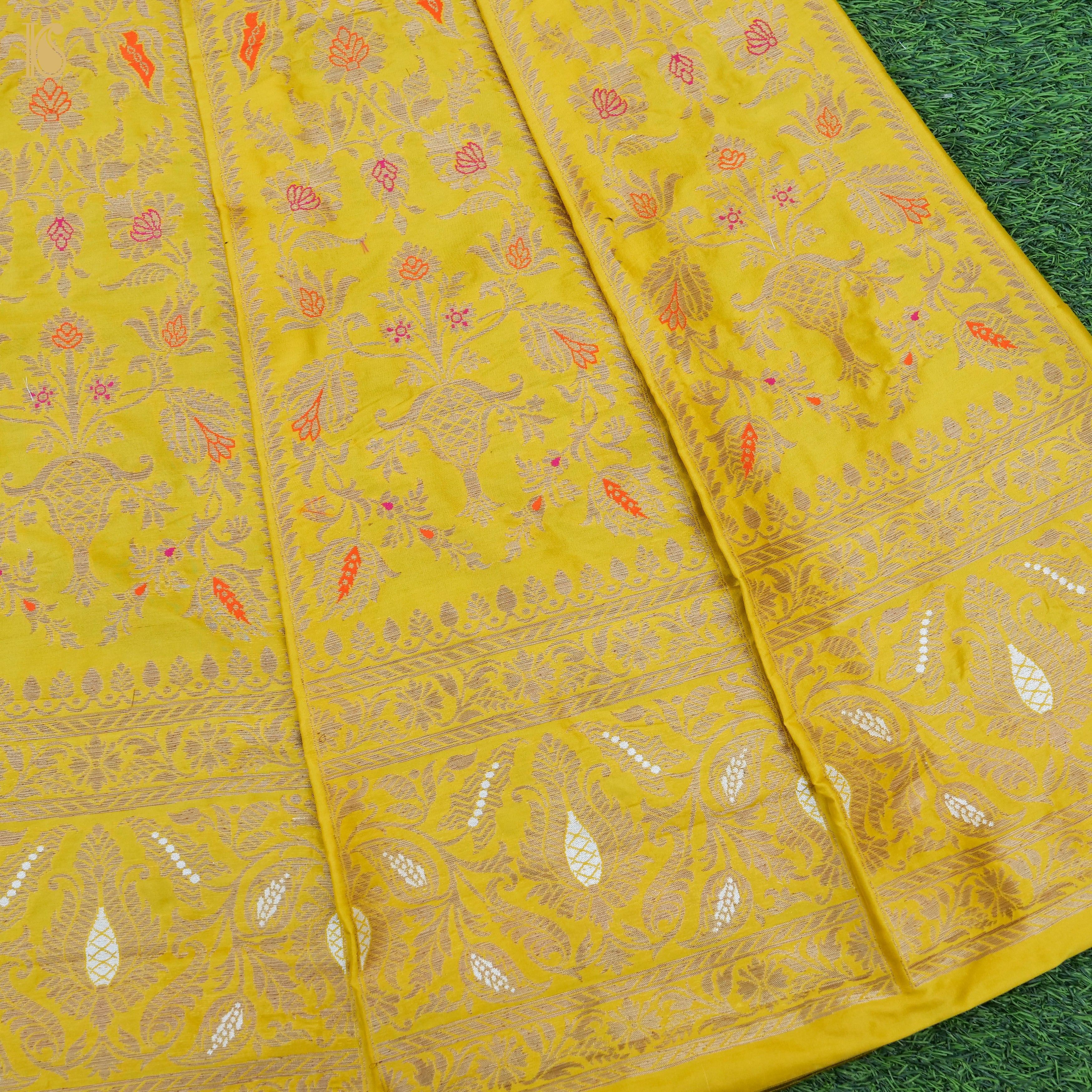 Handloom Banarasi Katan Silk Kalidar Gulnar Lehenga