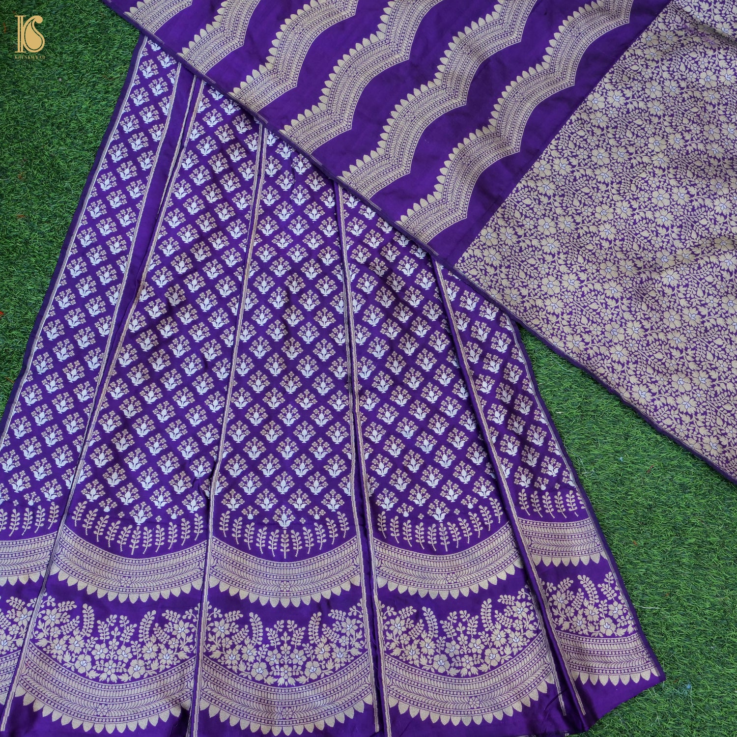 Handloom Banarasi Katan Silk Kalidar Ambrozia Lehenga