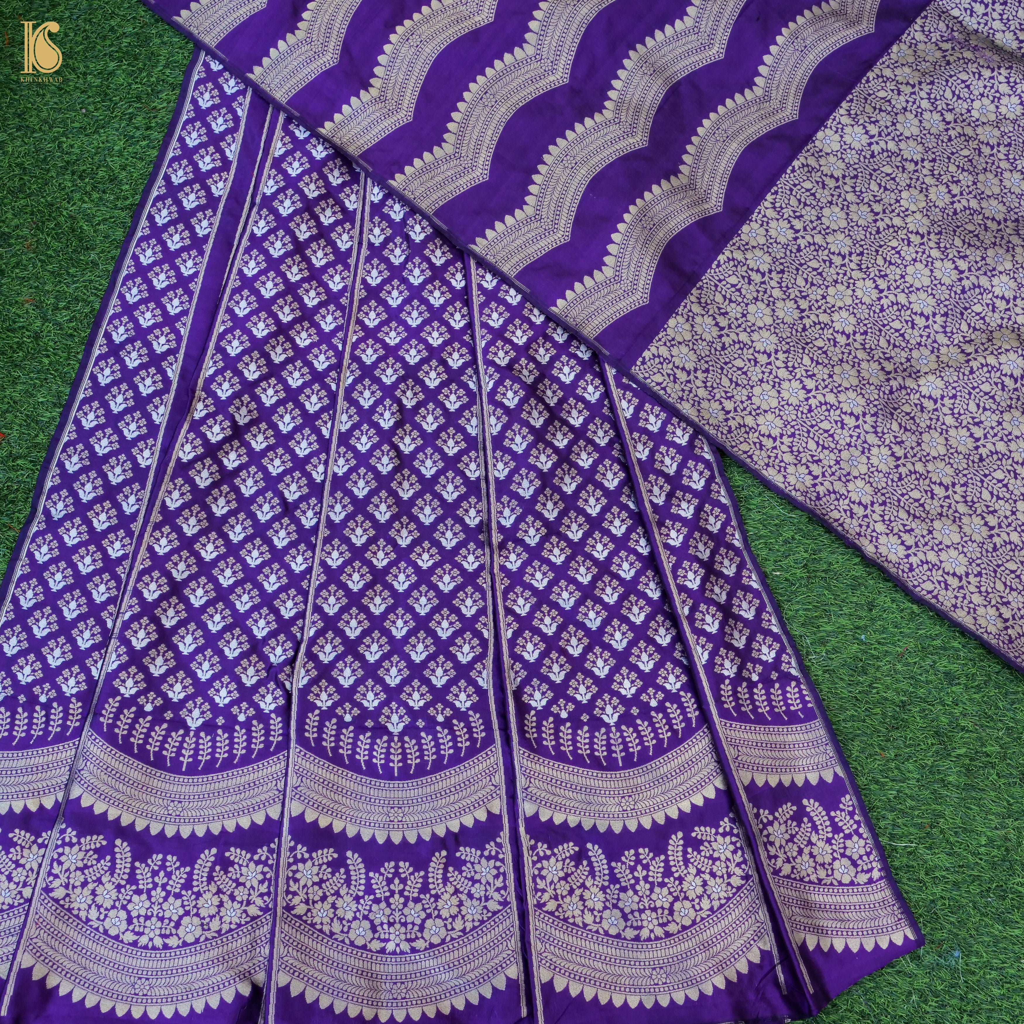 Handloom Banarasi Katan Silk Kalidar Ambrozia Lehenga