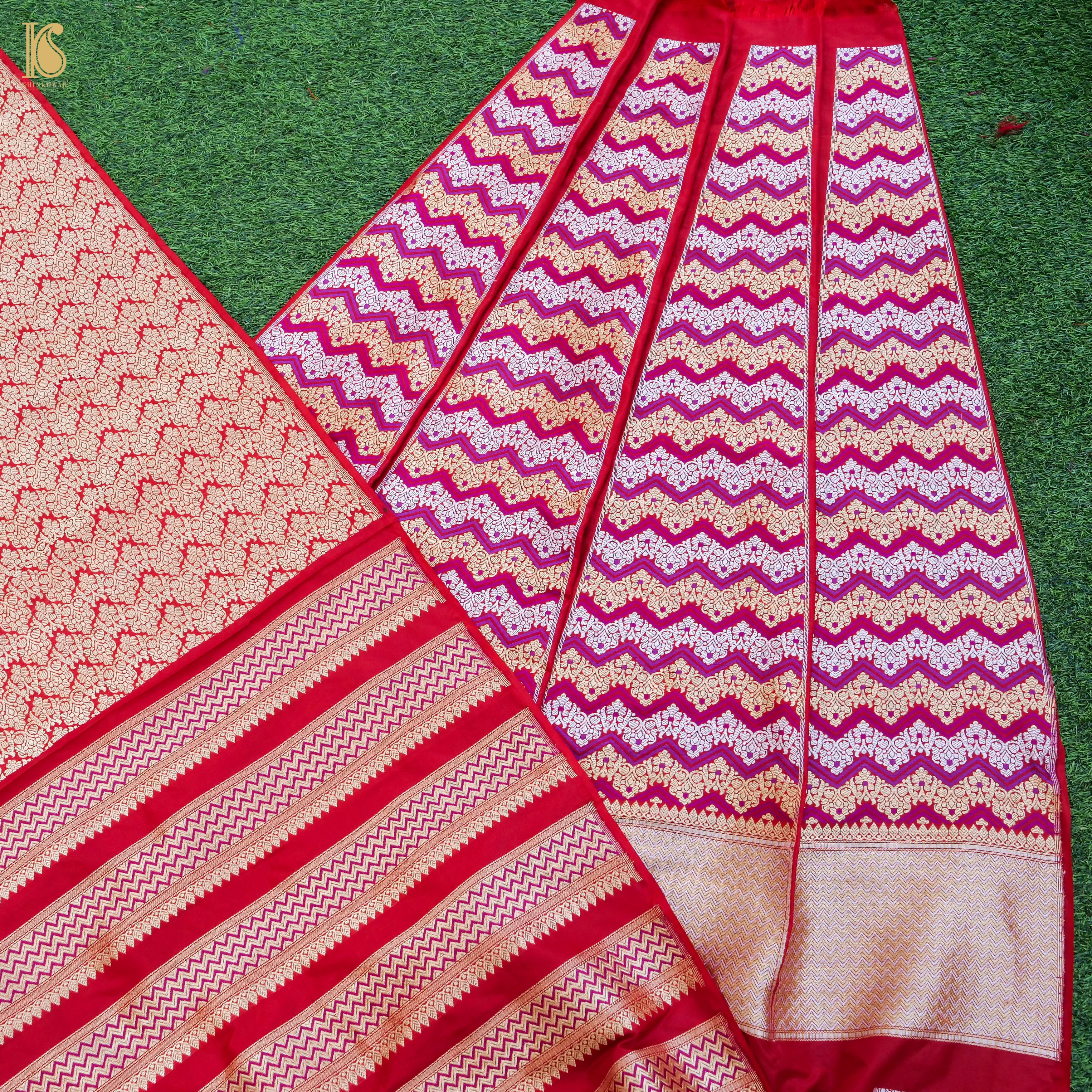 Handloom Banarasi Katan Silk Kalidar Rangtaal Lehenga