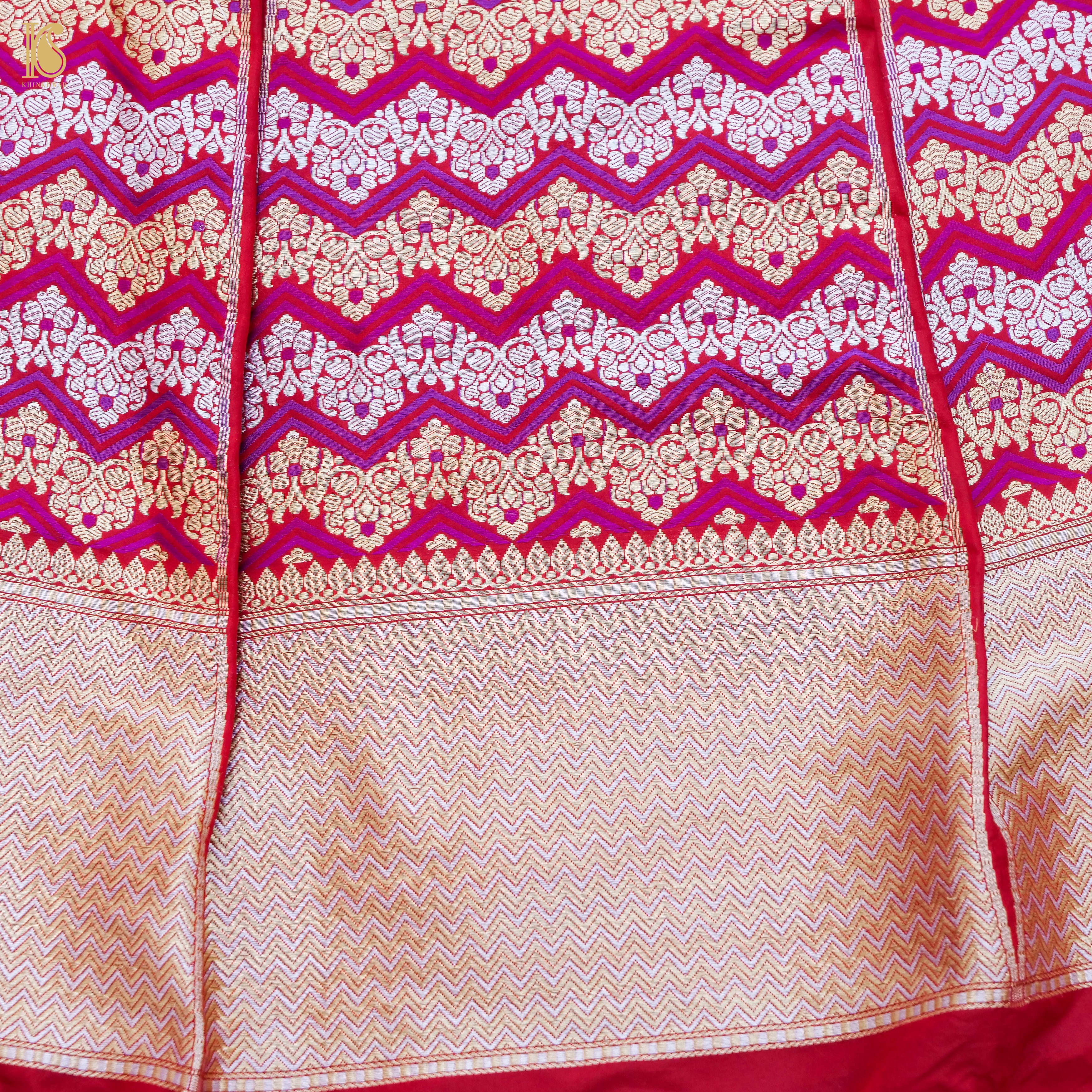 Handloom Banarasi Katan Silk Kalidar Rangtaal Lehenga