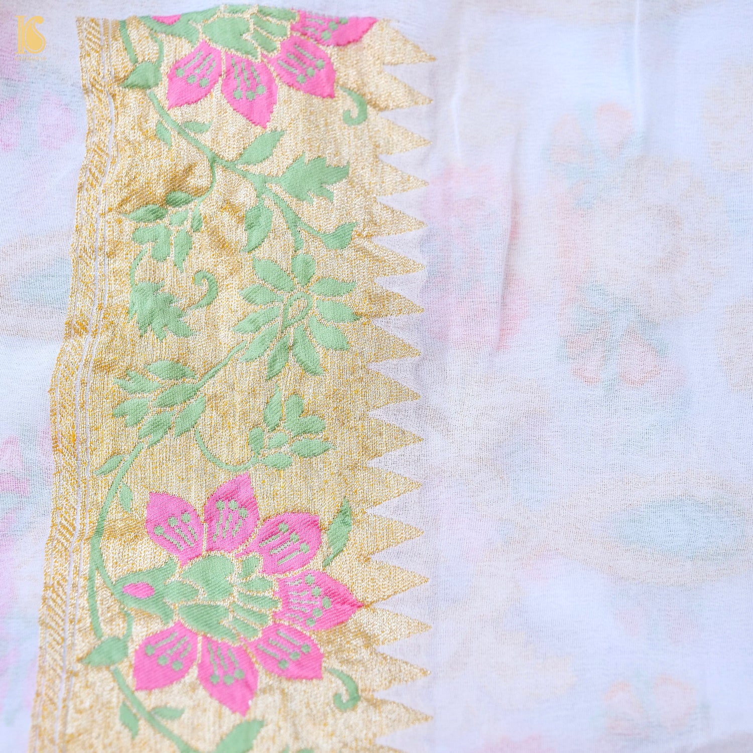 Dyeable Pure Georgette Banarasi Jaal Saree