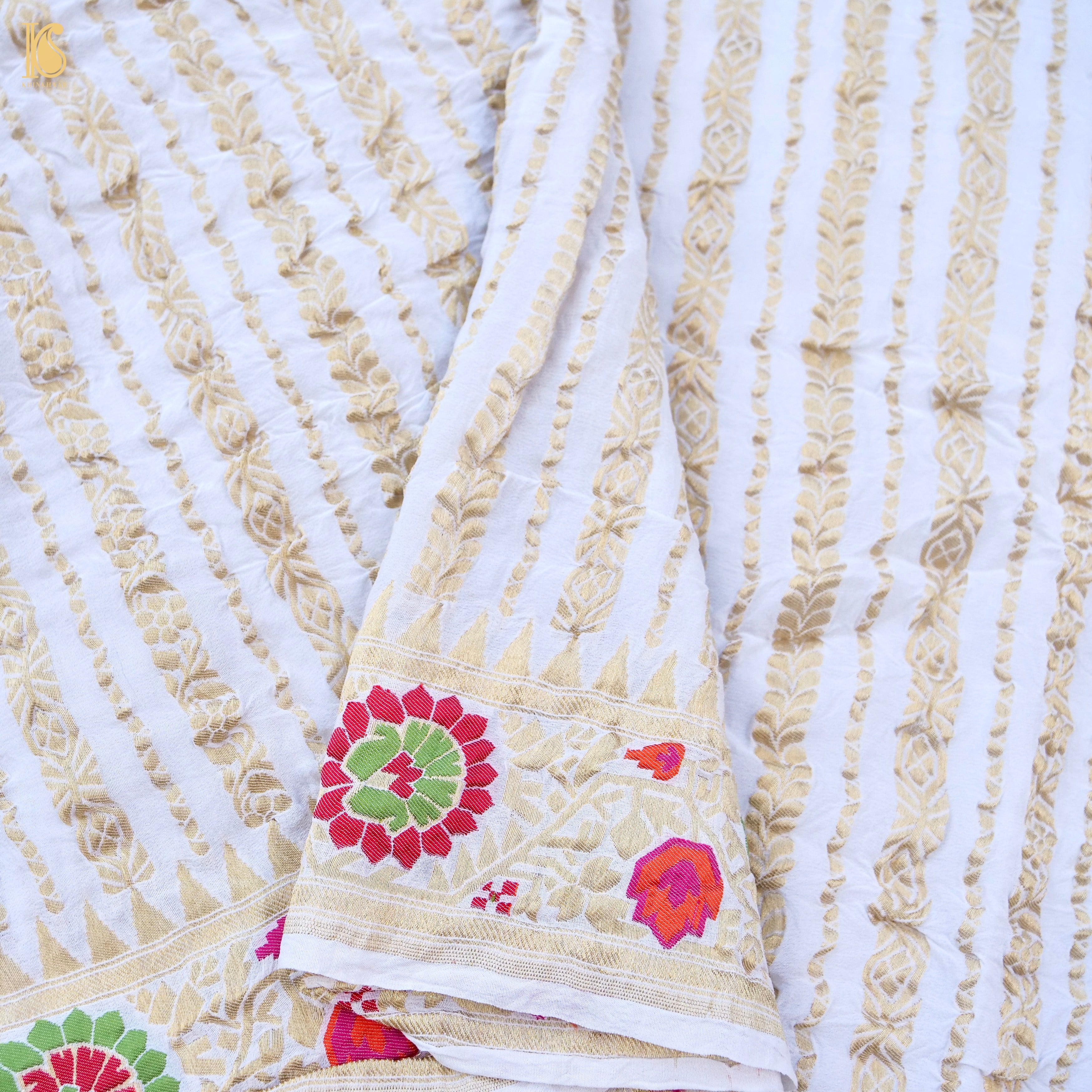 Dyeable Pure Georgette Banarasi Meenakari Saree