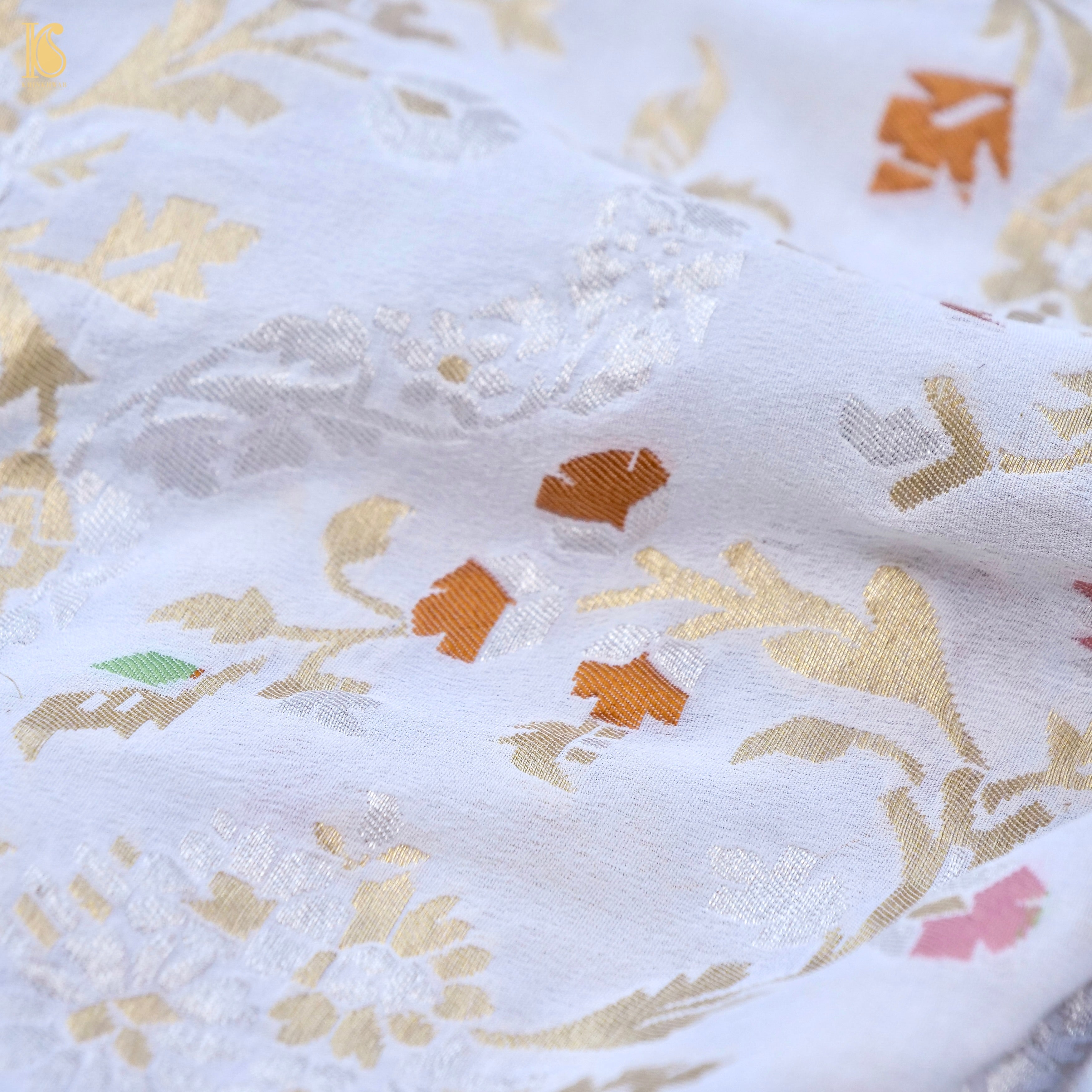 Dyeable Pure Georgette Banarasi Jaal Saree