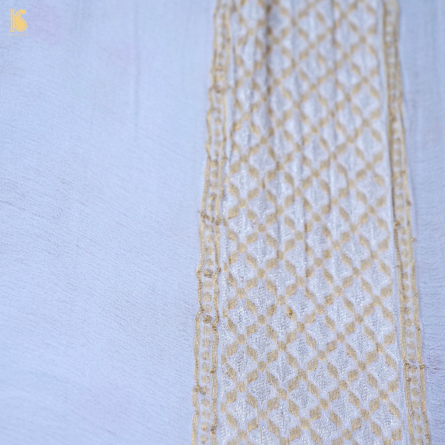 Dyeable Pure Georgette Banarasi Jaal Saree