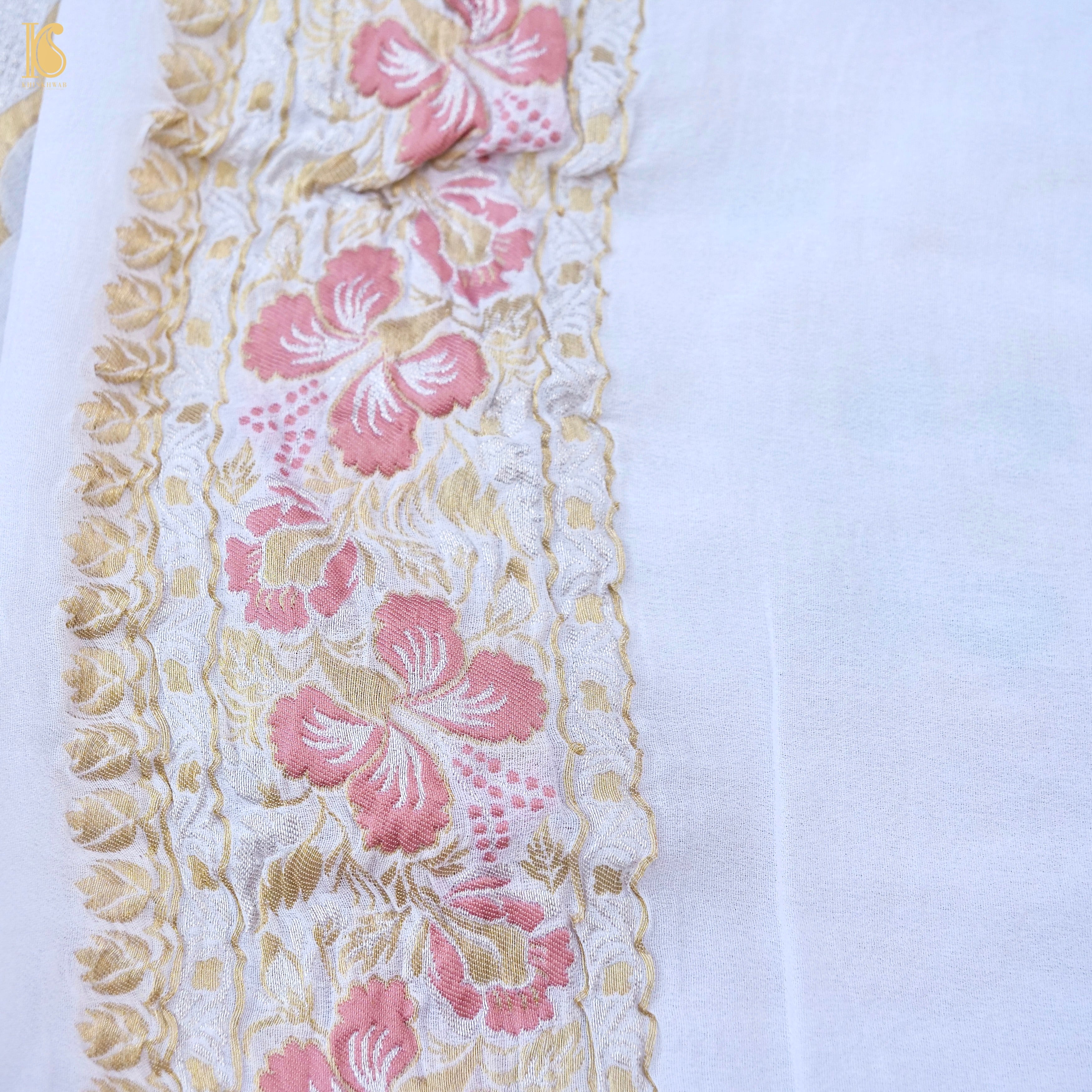 Dyeable Pure Georgette Banarasi Dahlia Saree