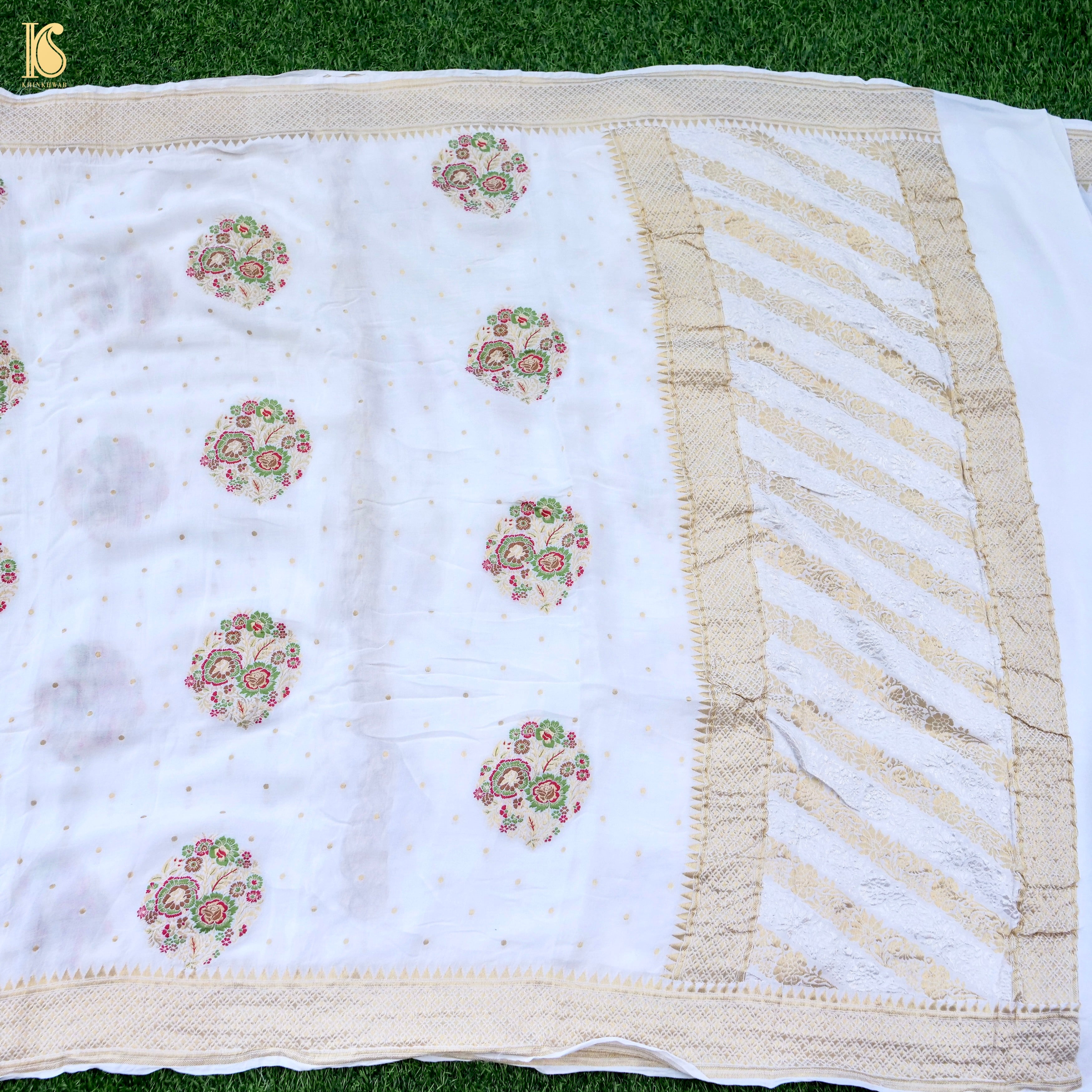 Dyeable Pure Georgette Banarasi Boota Saree