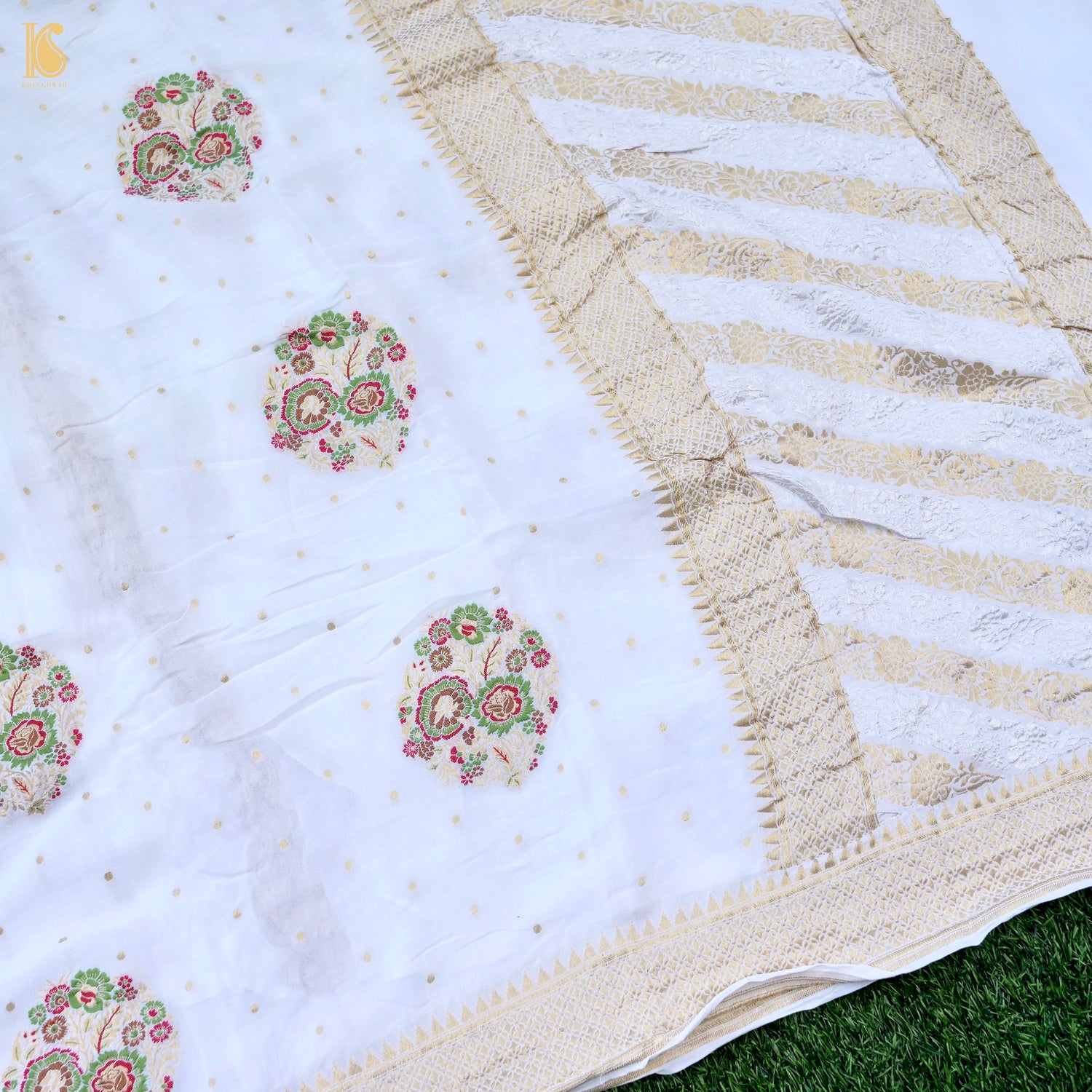 Dyeable Pure Georgette Banarasi Boota Saree