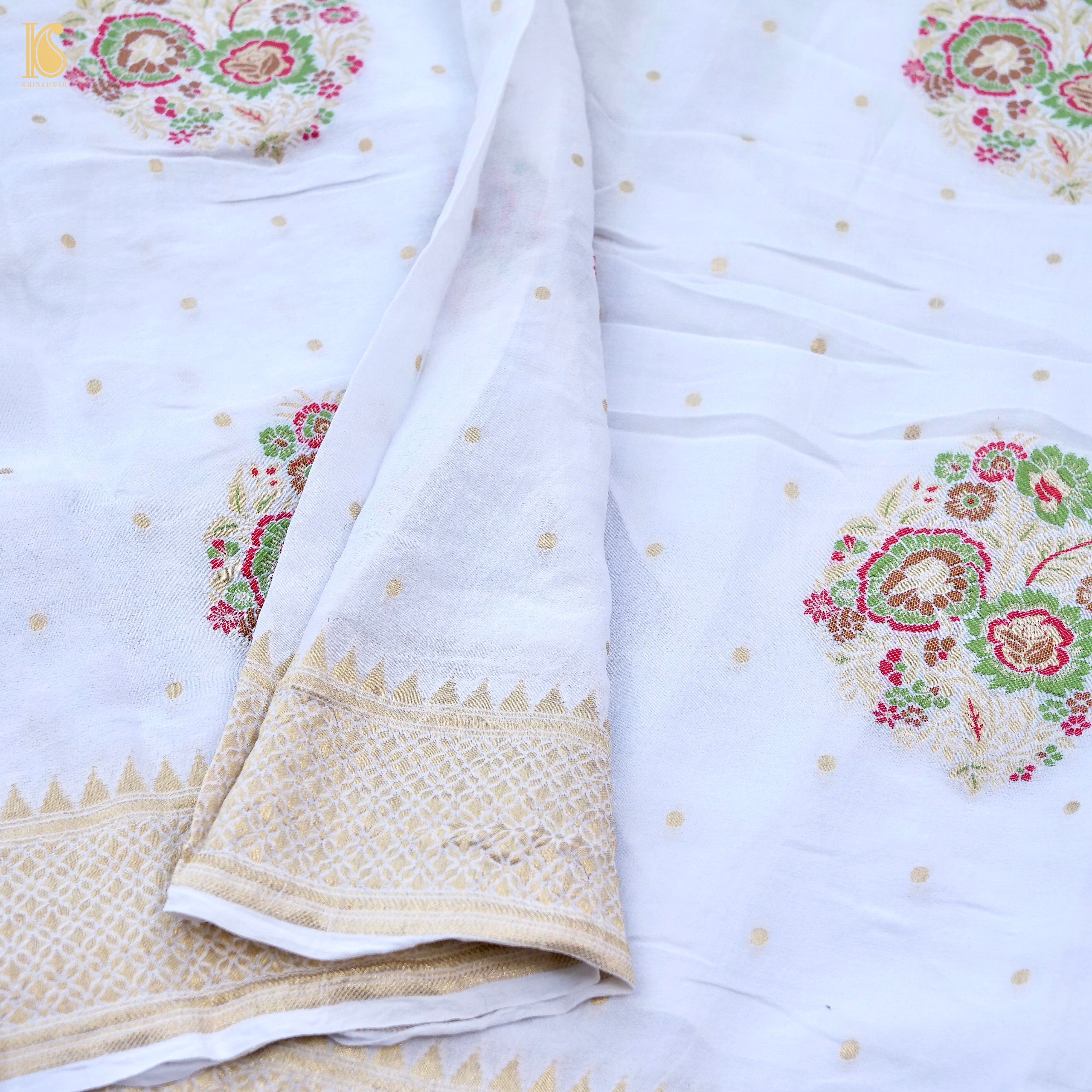 Dyeable Pure Georgette Banarasi Boota Saree