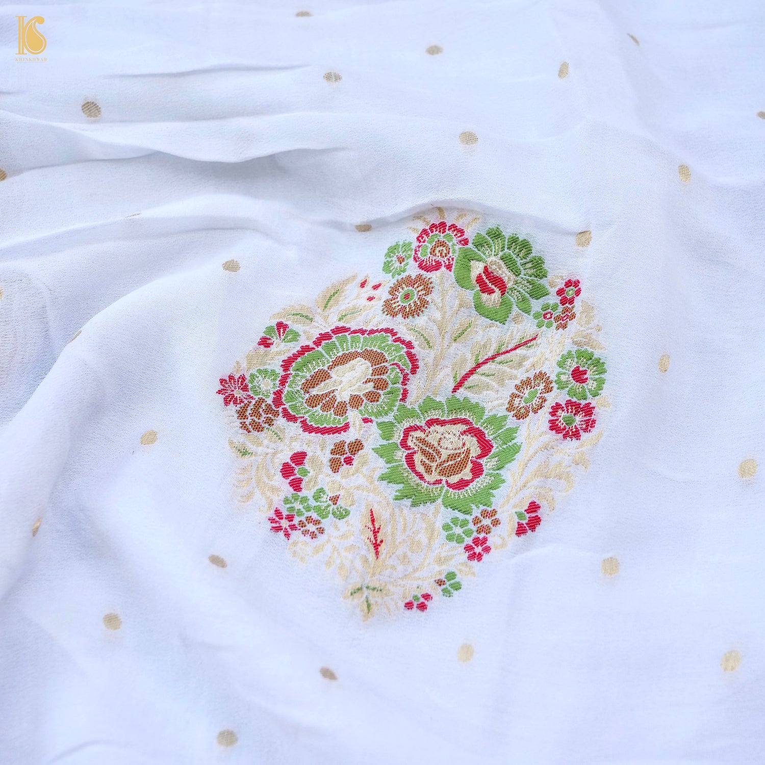 Dyeable Pure Georgette Banarasi Boota Saree