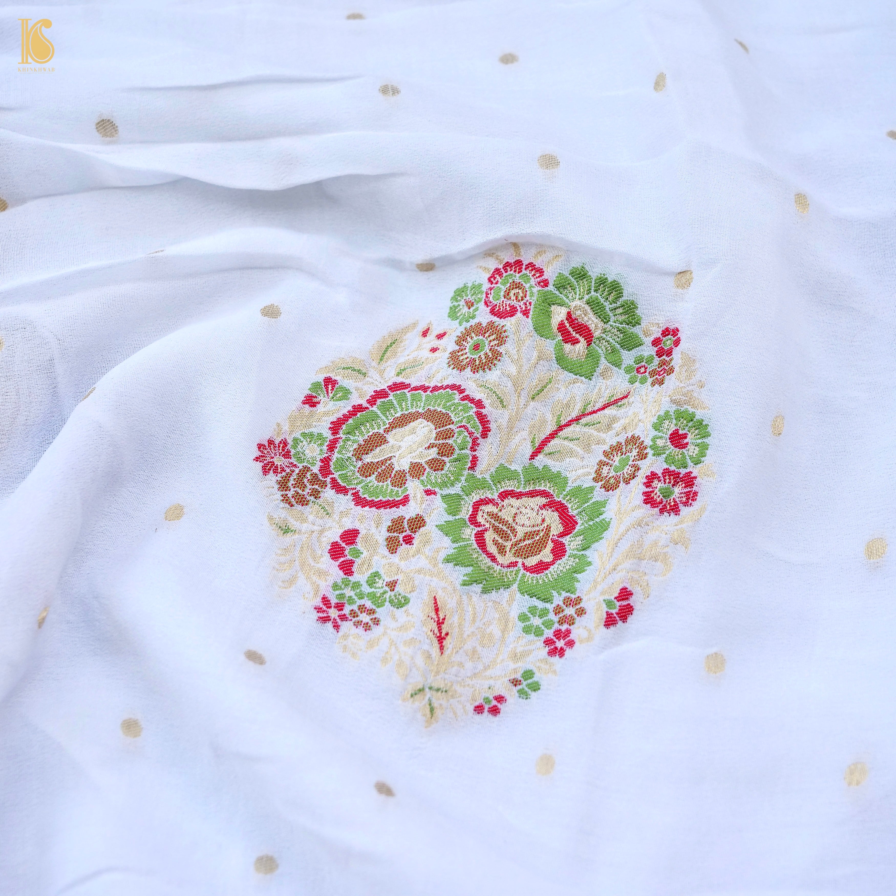 Dyeable Pure Georgette Banarasi Boota Saree