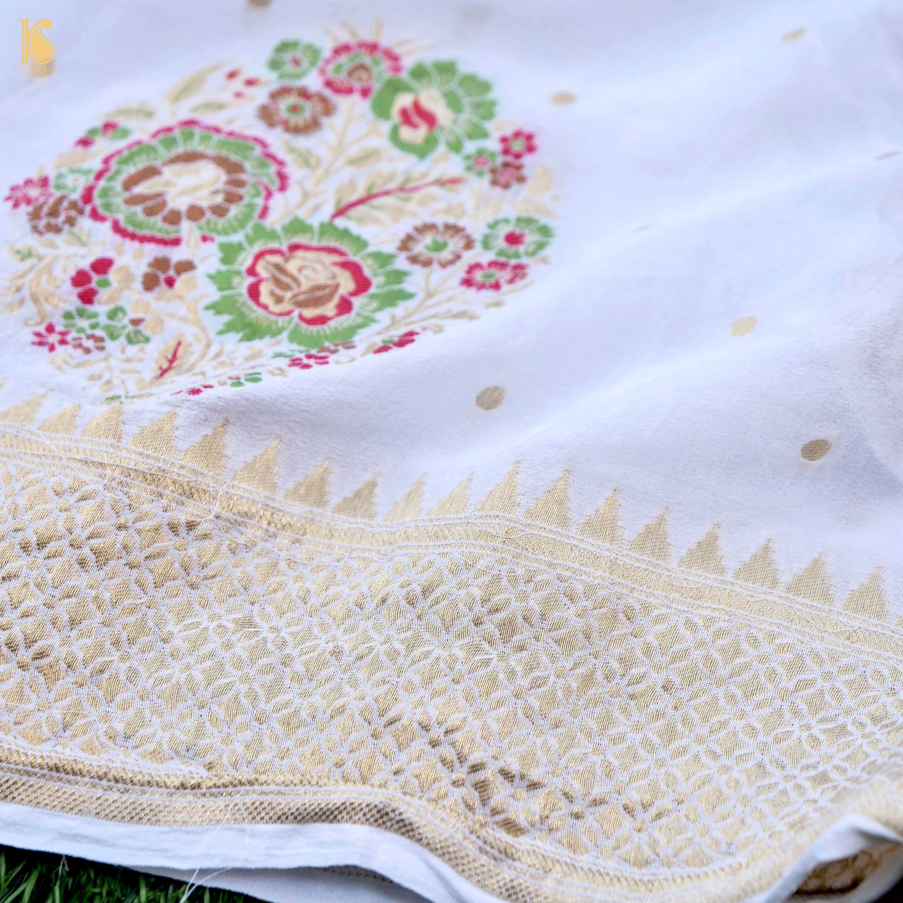 Dyeable Pure Georgette Banarasi Boota Saree