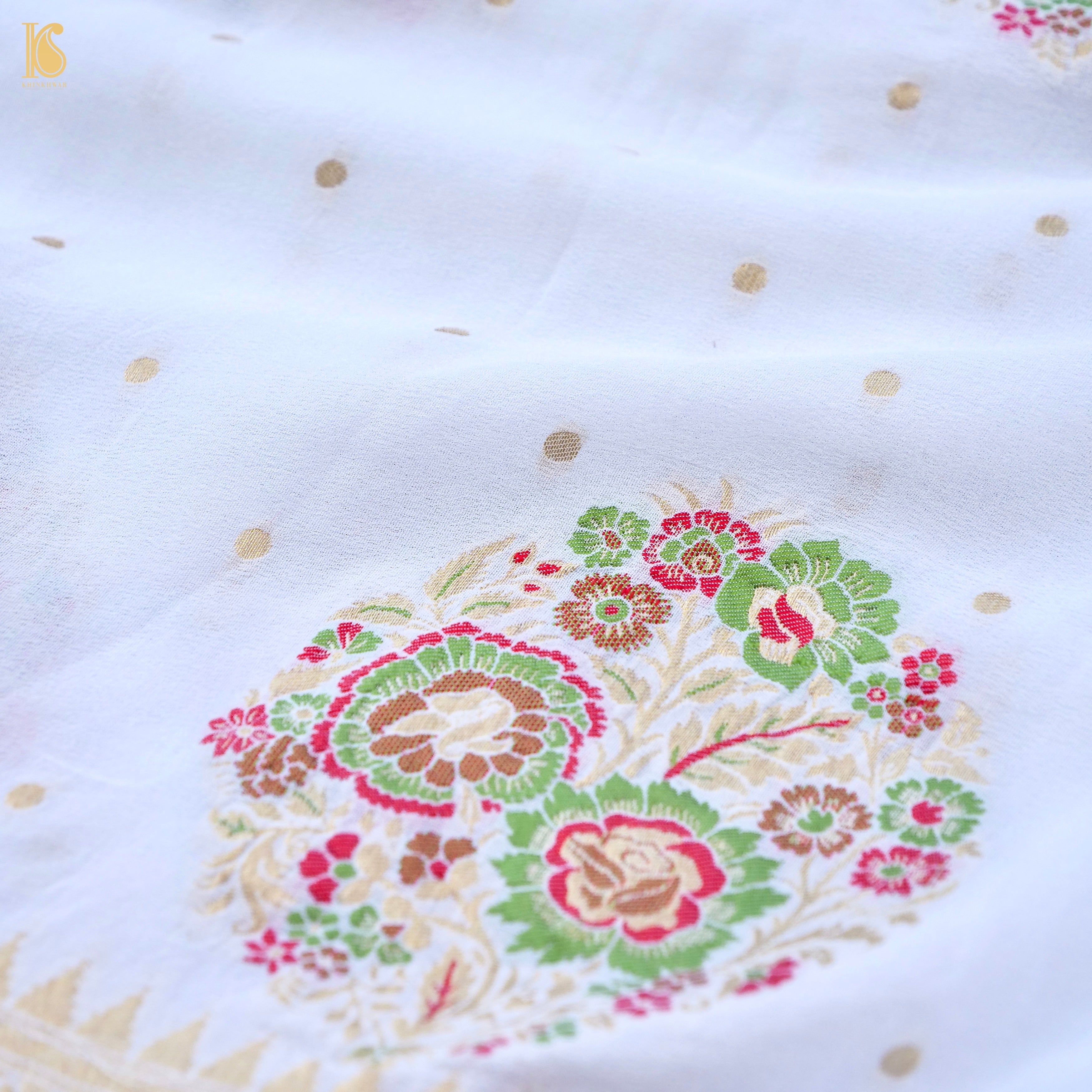 Dyeable Pure Georgette Banarasi Boota Saree