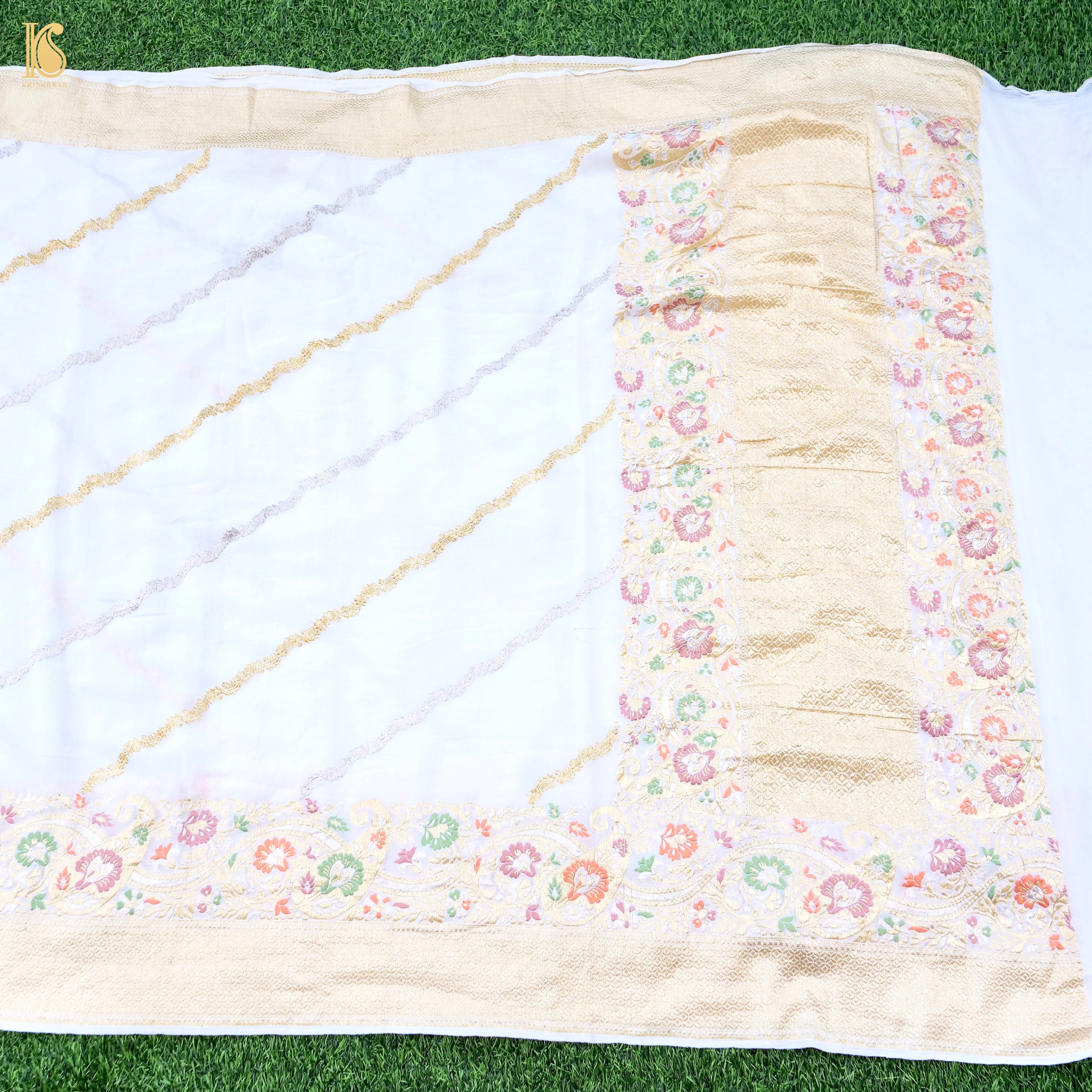 Dyeable Pure Georgette Banarasi Leheriya Saree