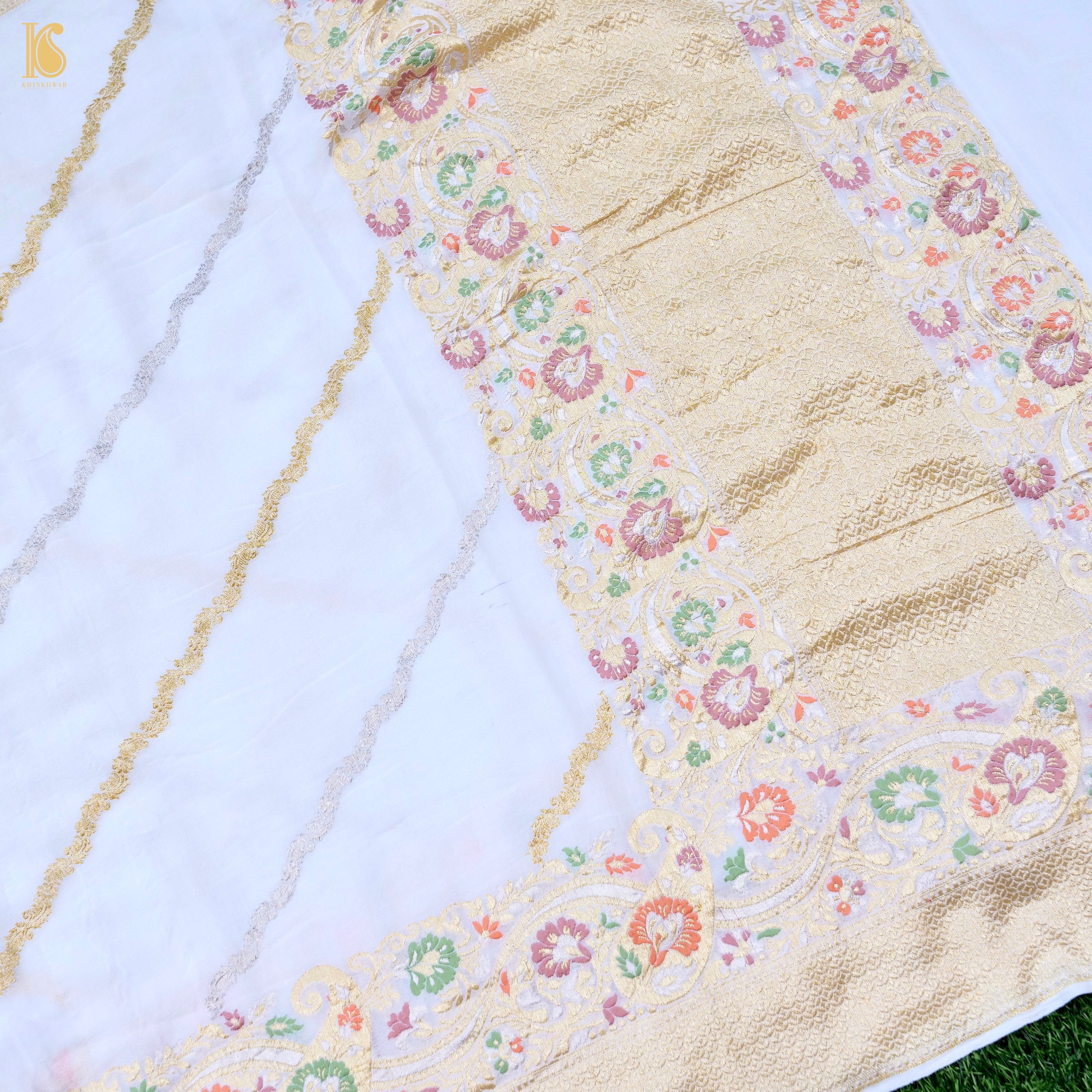 Dyeable Pure Georgette Banarasi Leheriya Saree