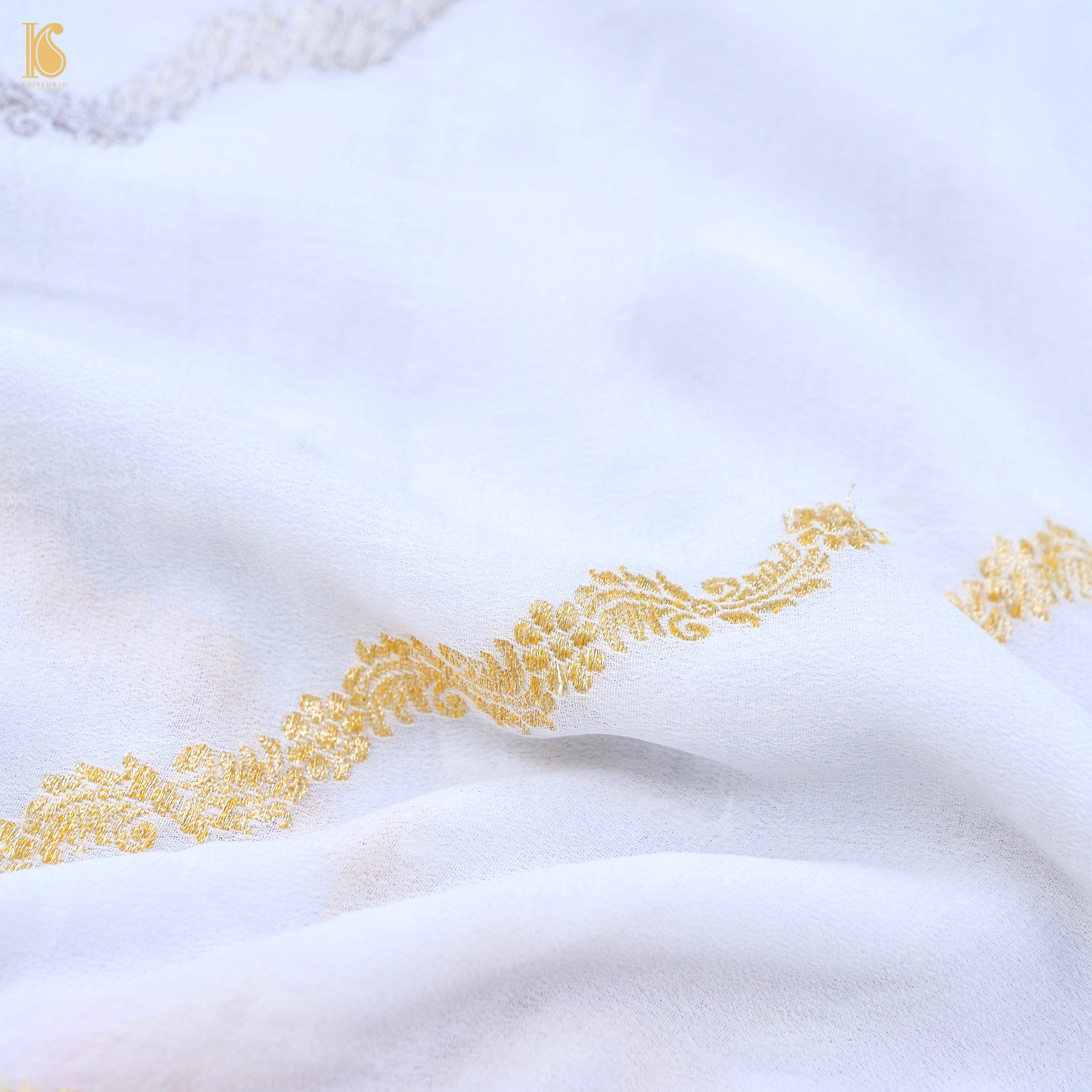 Dyeable Pure Georgette Banarasi Leheriya Saree