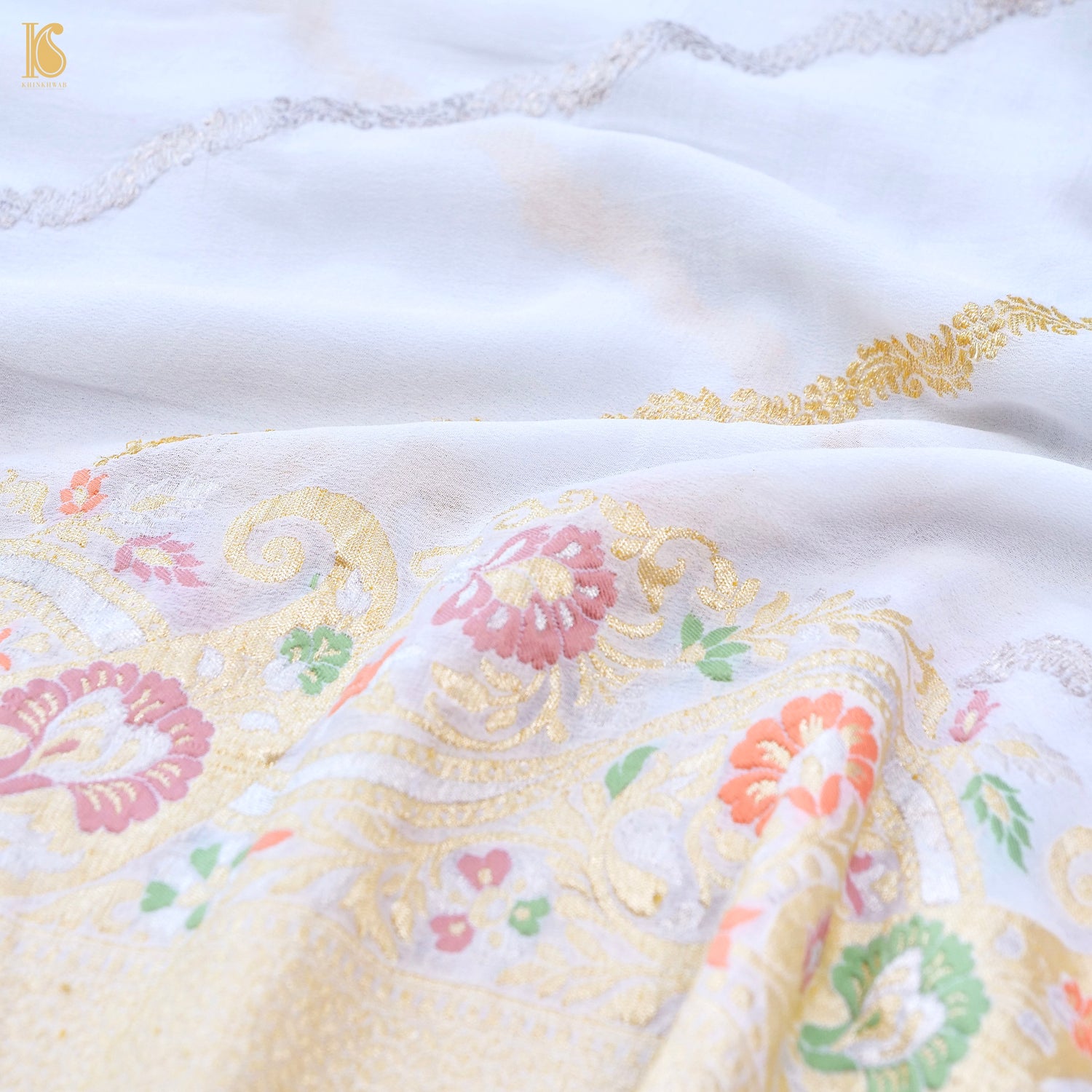 Dyeable Pure Georgette Banarasi Leheriya Saree