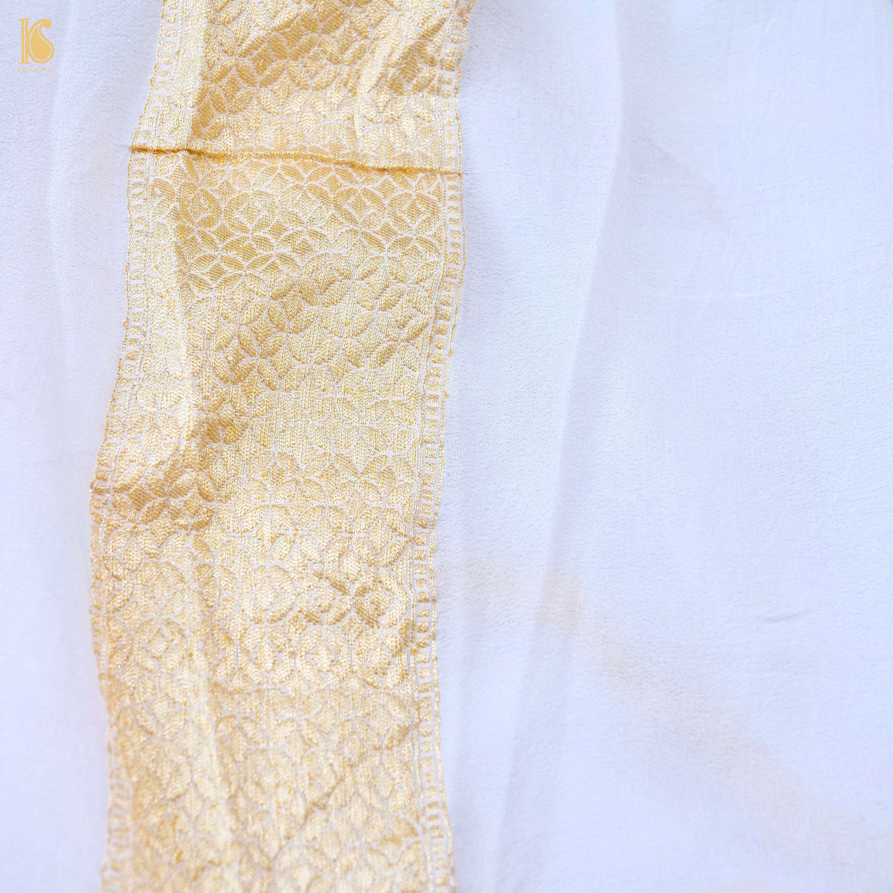 Dyeable Pure Georgette Banarasi Leheriya Saree