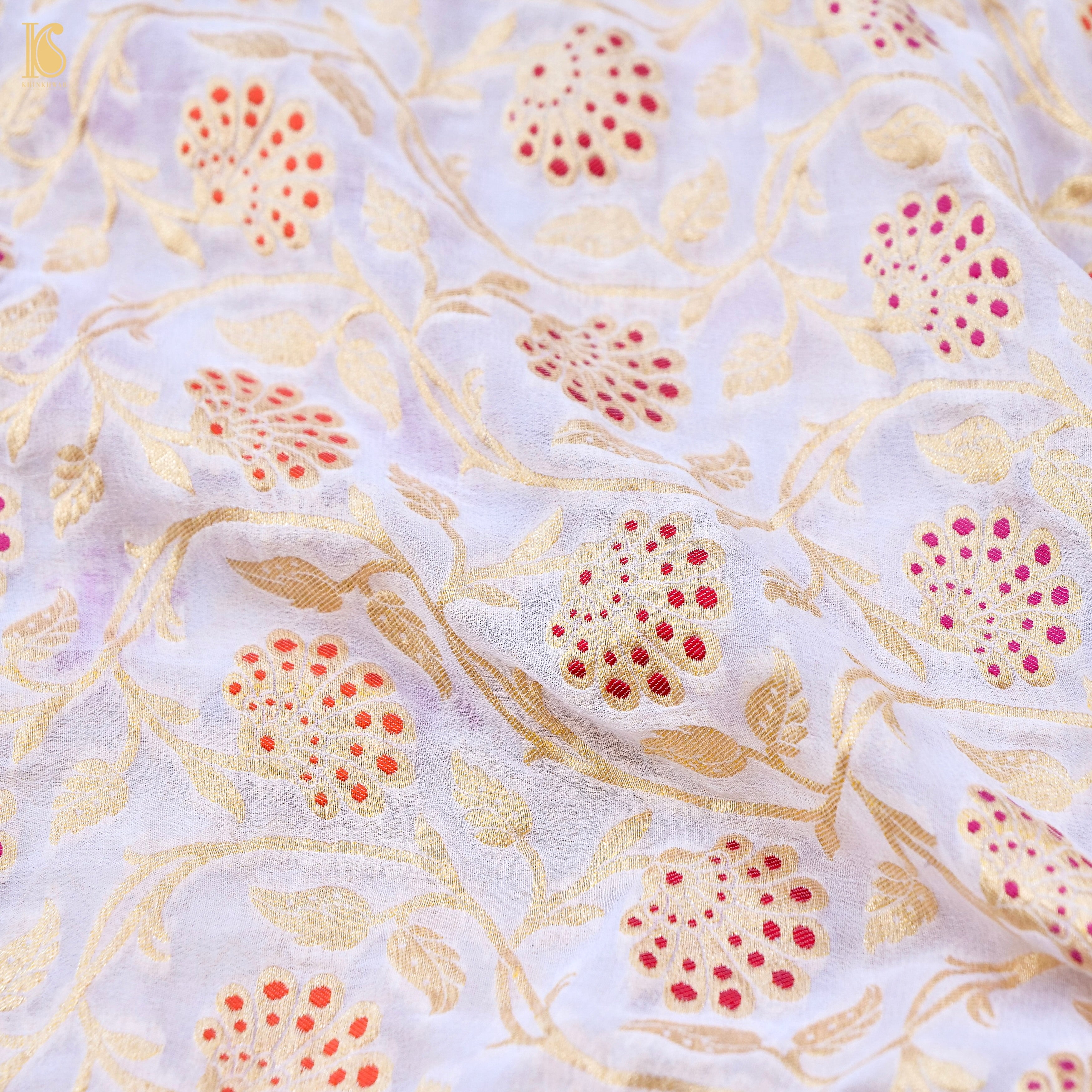 Dyeable Pure Georgette Banarasi Jaal Saree