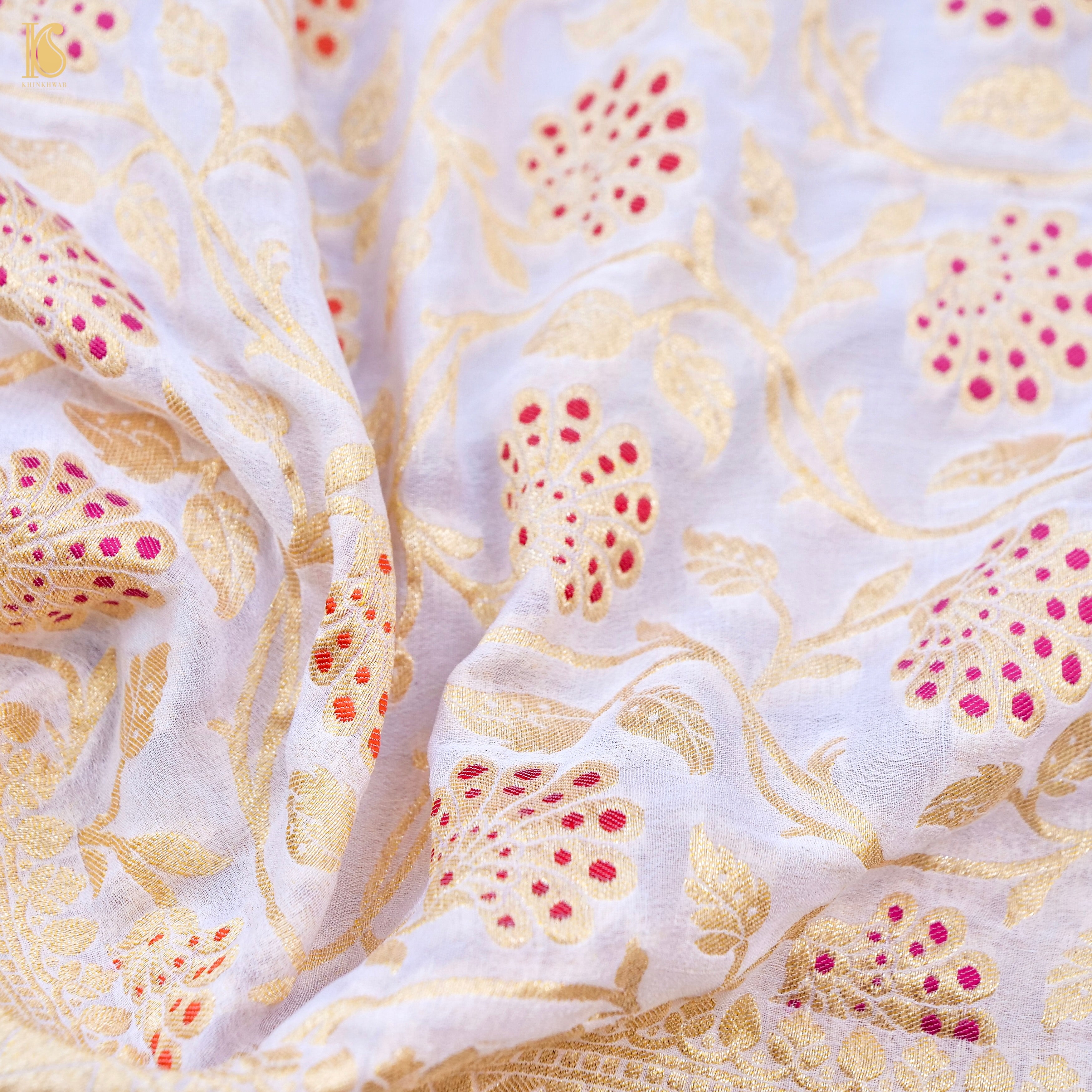 Dyeable Pure Georgette Banarasi Jaal Saree