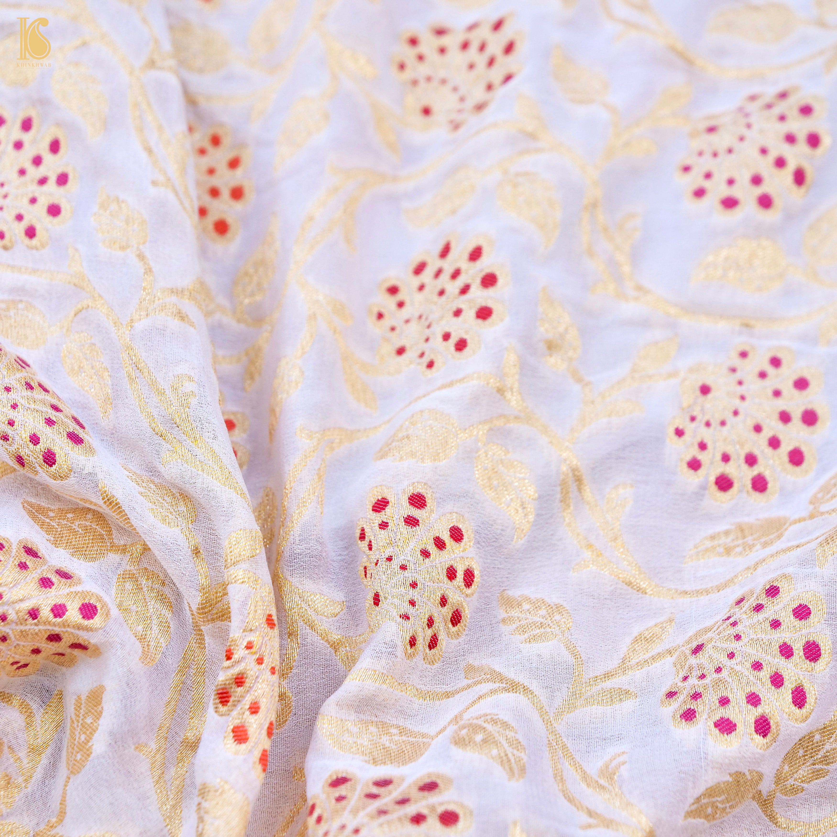 Dyeable Pure Georgette Banarasi Jaal Saree