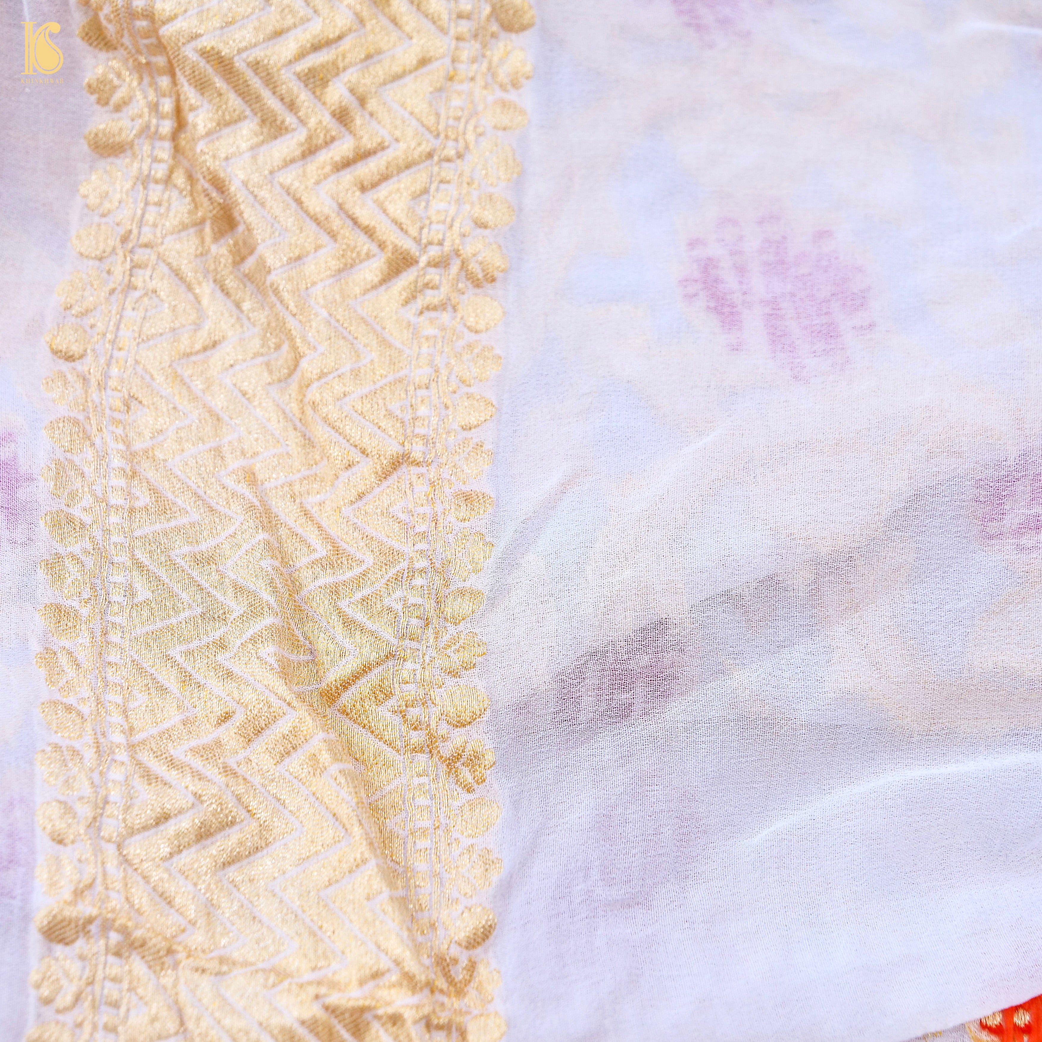 Dyeable Pure Georgette Banarasi Jaal Saree