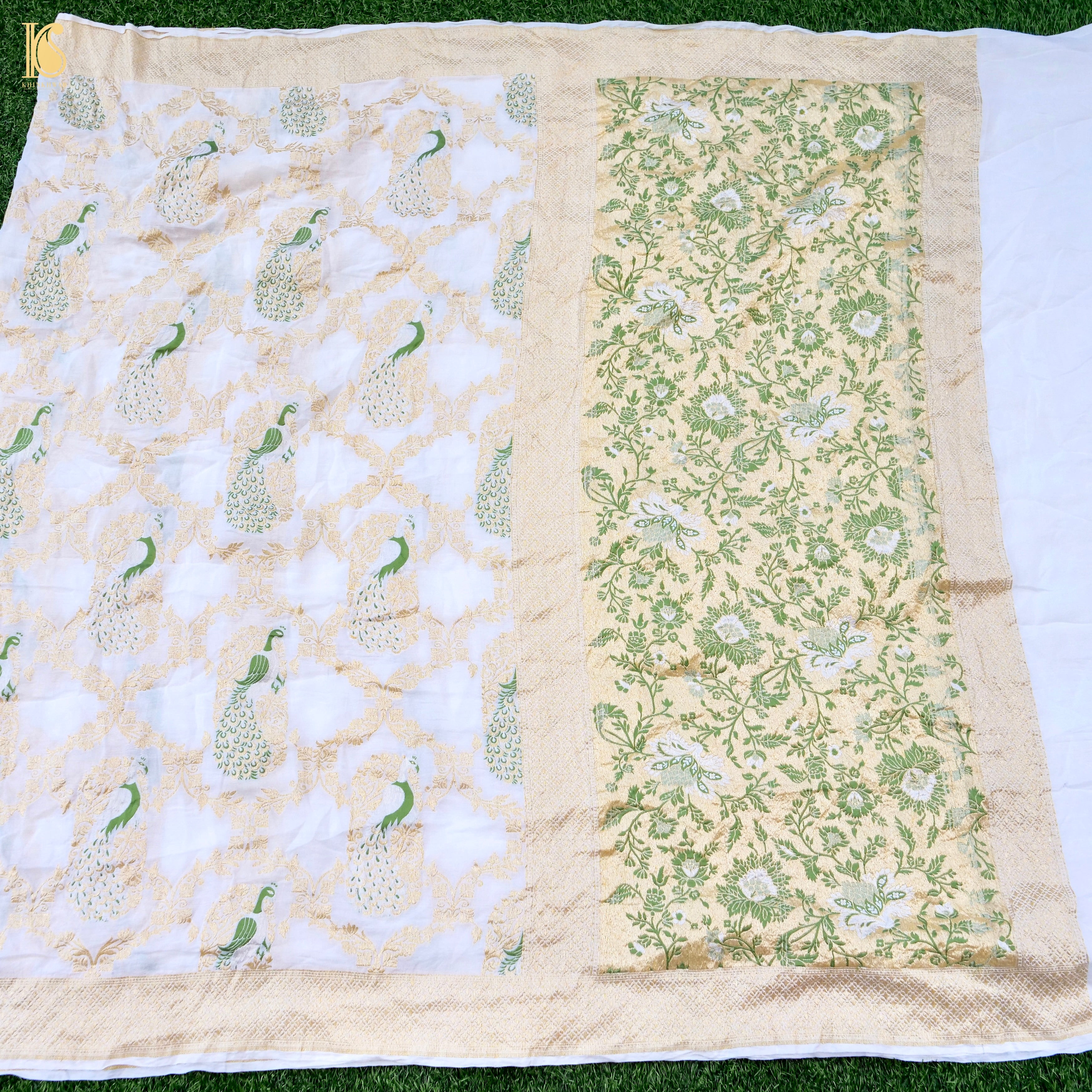 Dyeable Pure Georgette Banarasi Peacock Saree