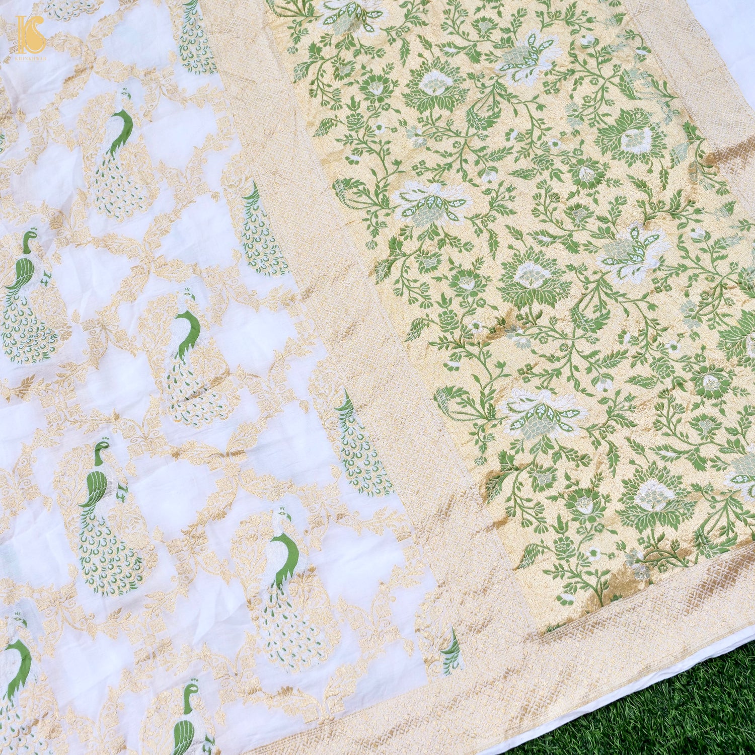 Dyeable Pure Georgette Banarasi Peacock Saree