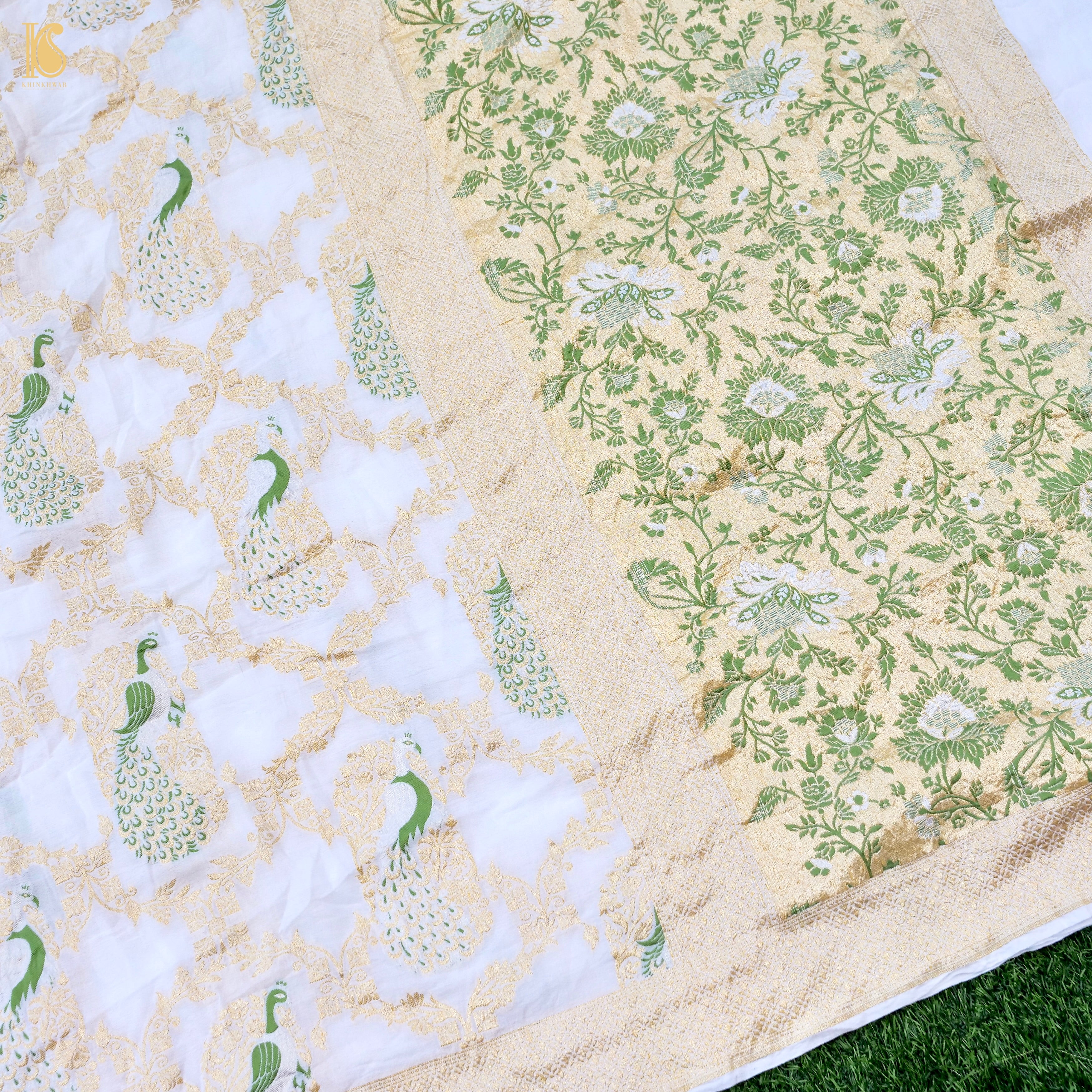 Dyeable Pure Georgette Banarasi Peacock Saree