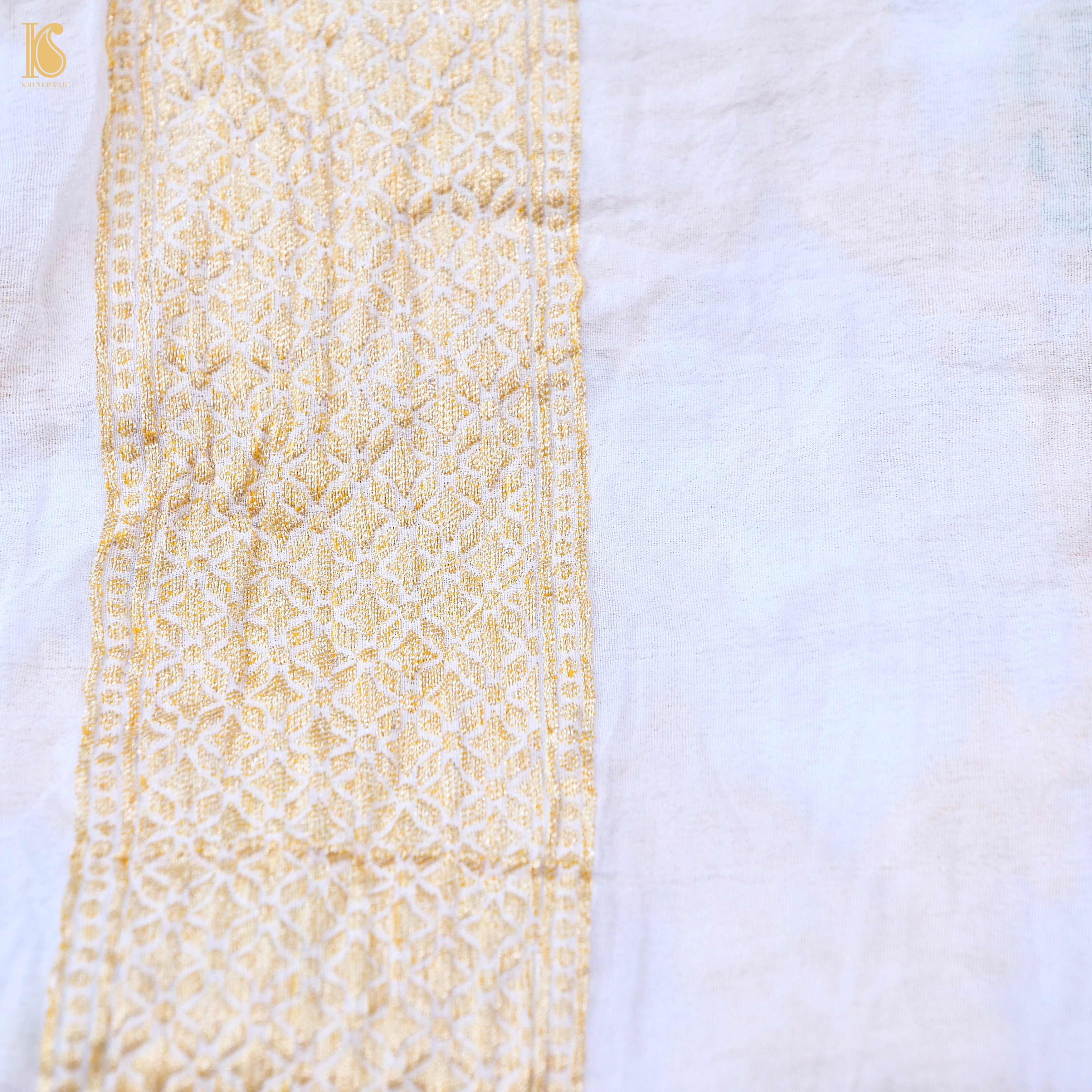Dyeable Pure Georgette Banarasi Peacock Saree