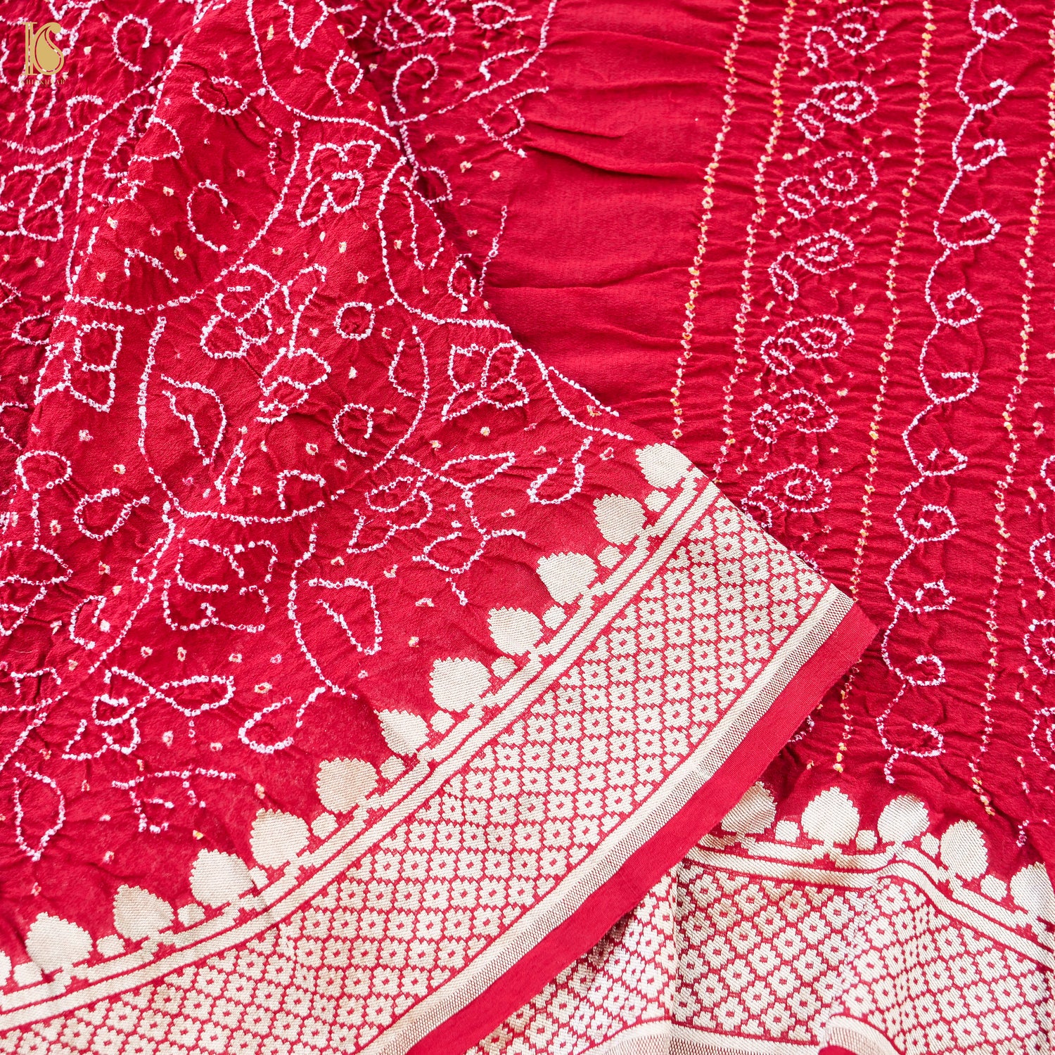 Handloom Banarasi Georgette Bandhani Saree