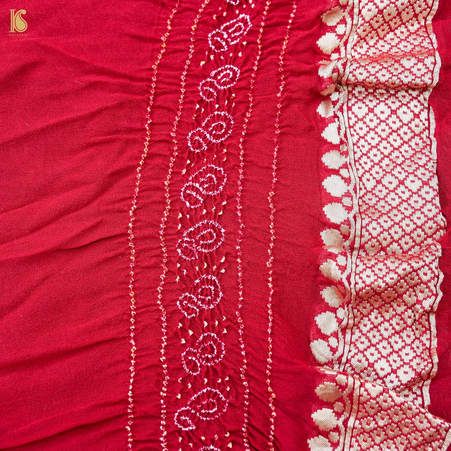 Handloom Banarasi Georgette Bandhani Saree