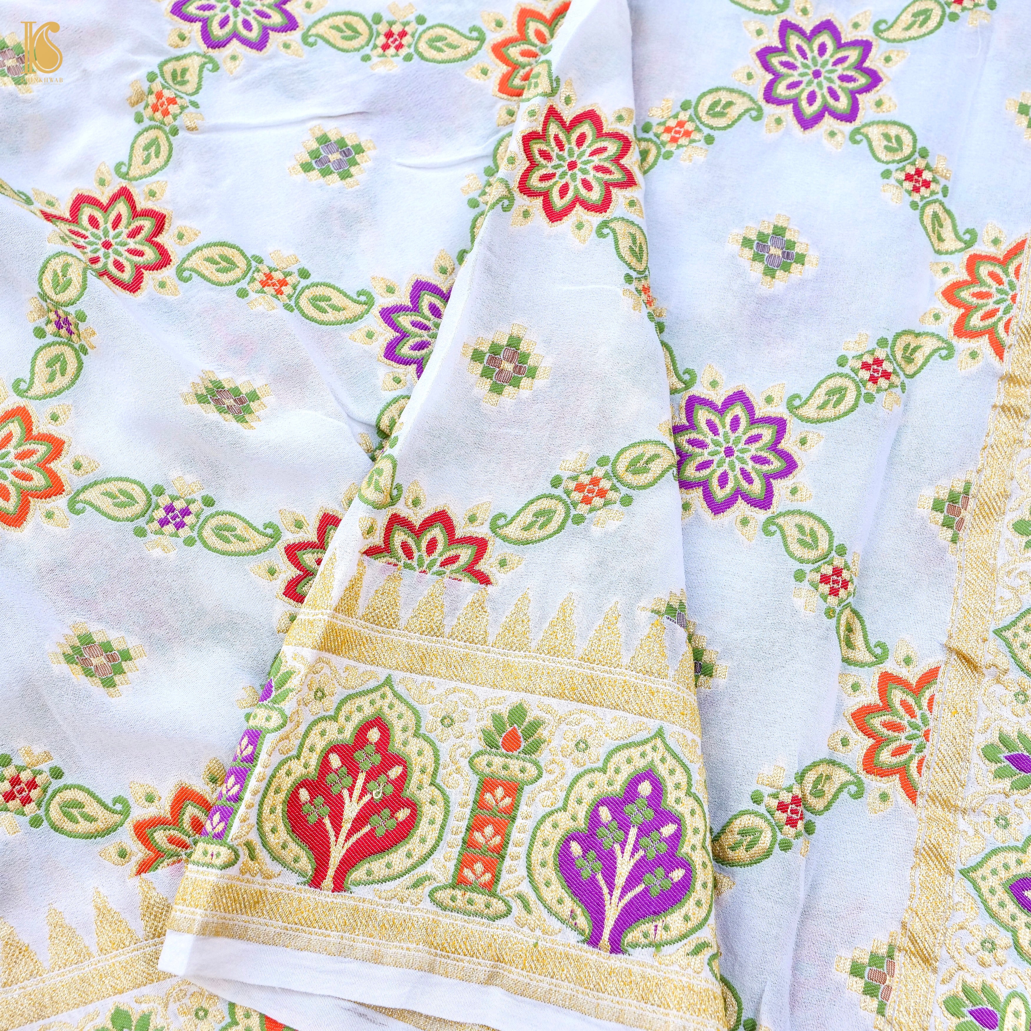 Georgette Silk Meenakari Banarasi Dupatta