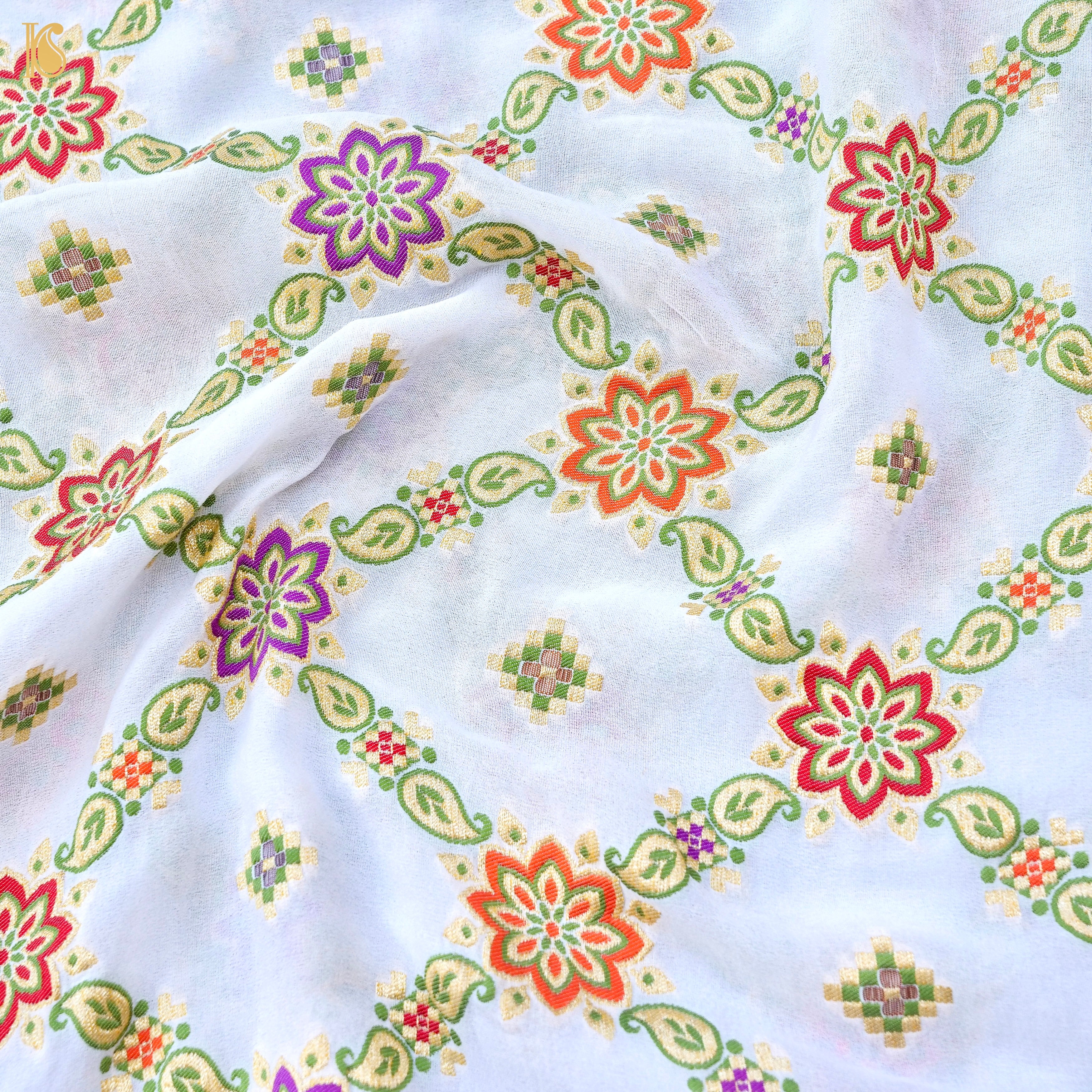 Georgette Silk Meenakari Banarasi Dupatta