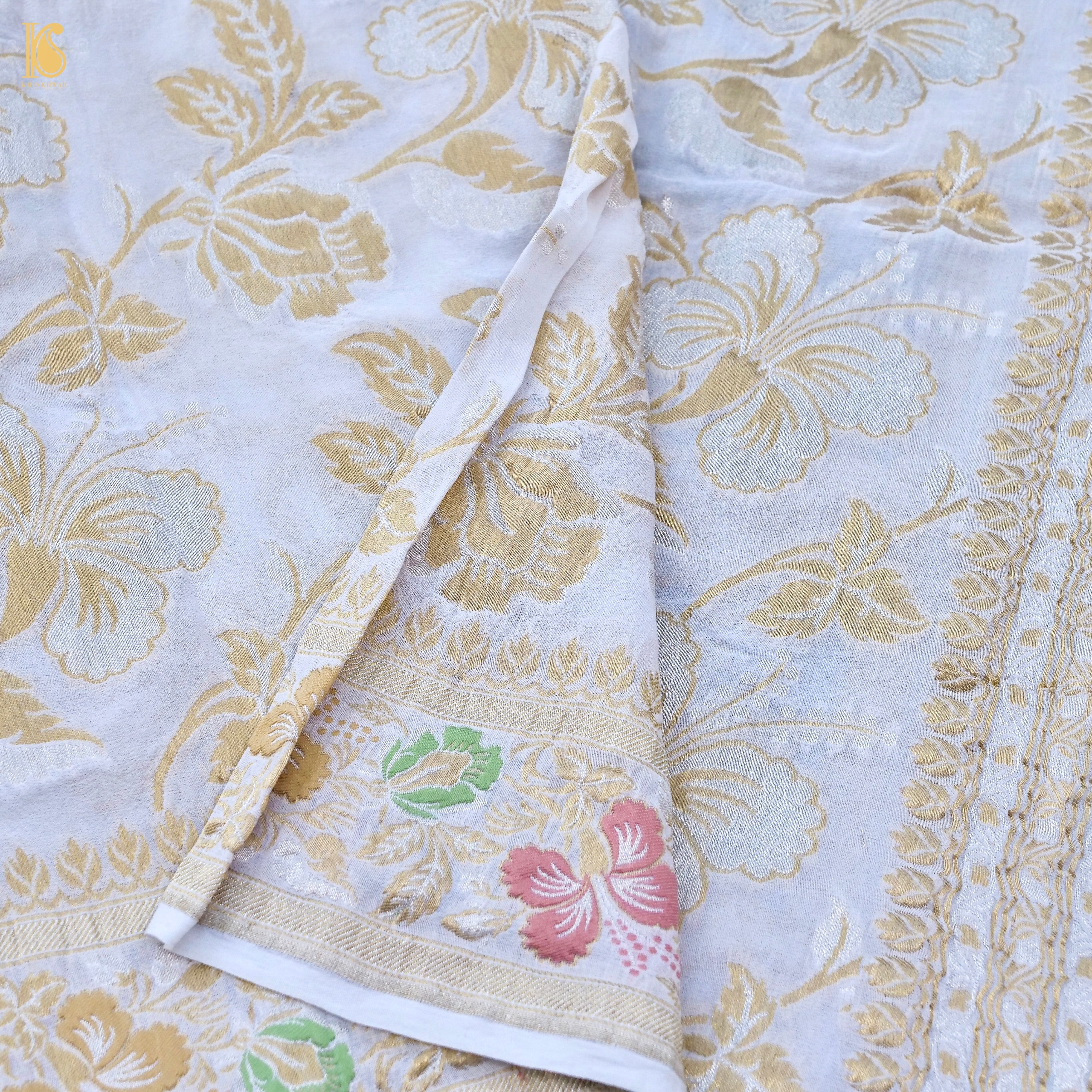 Georgette Banarasi Dahlia Dyeable Dupatta