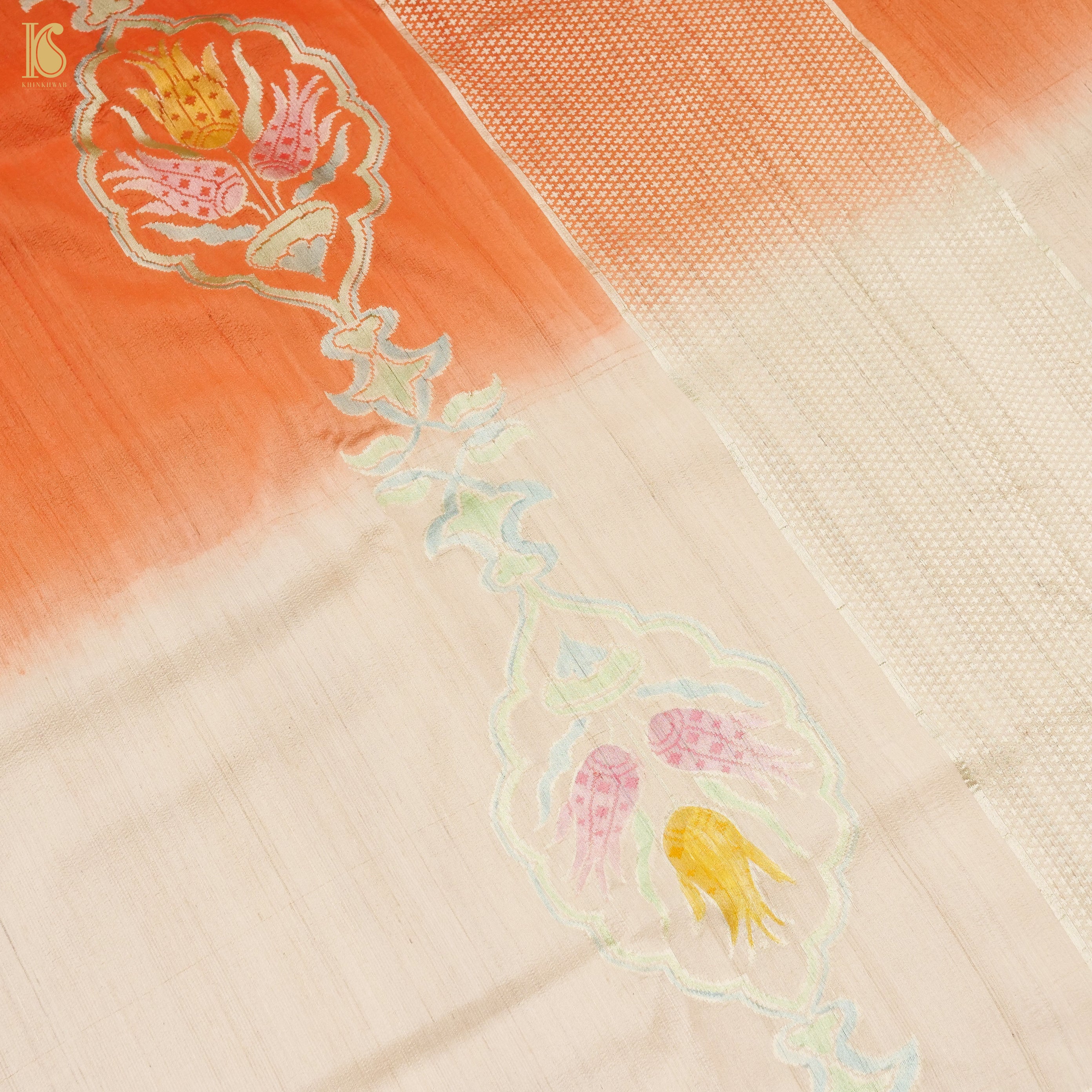 Pure Tussar Georgette Handloom Banarasi Turkish Saree