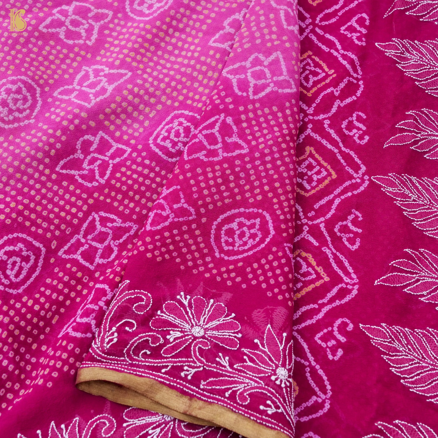 Chikankari Bandhani Georgette Saree