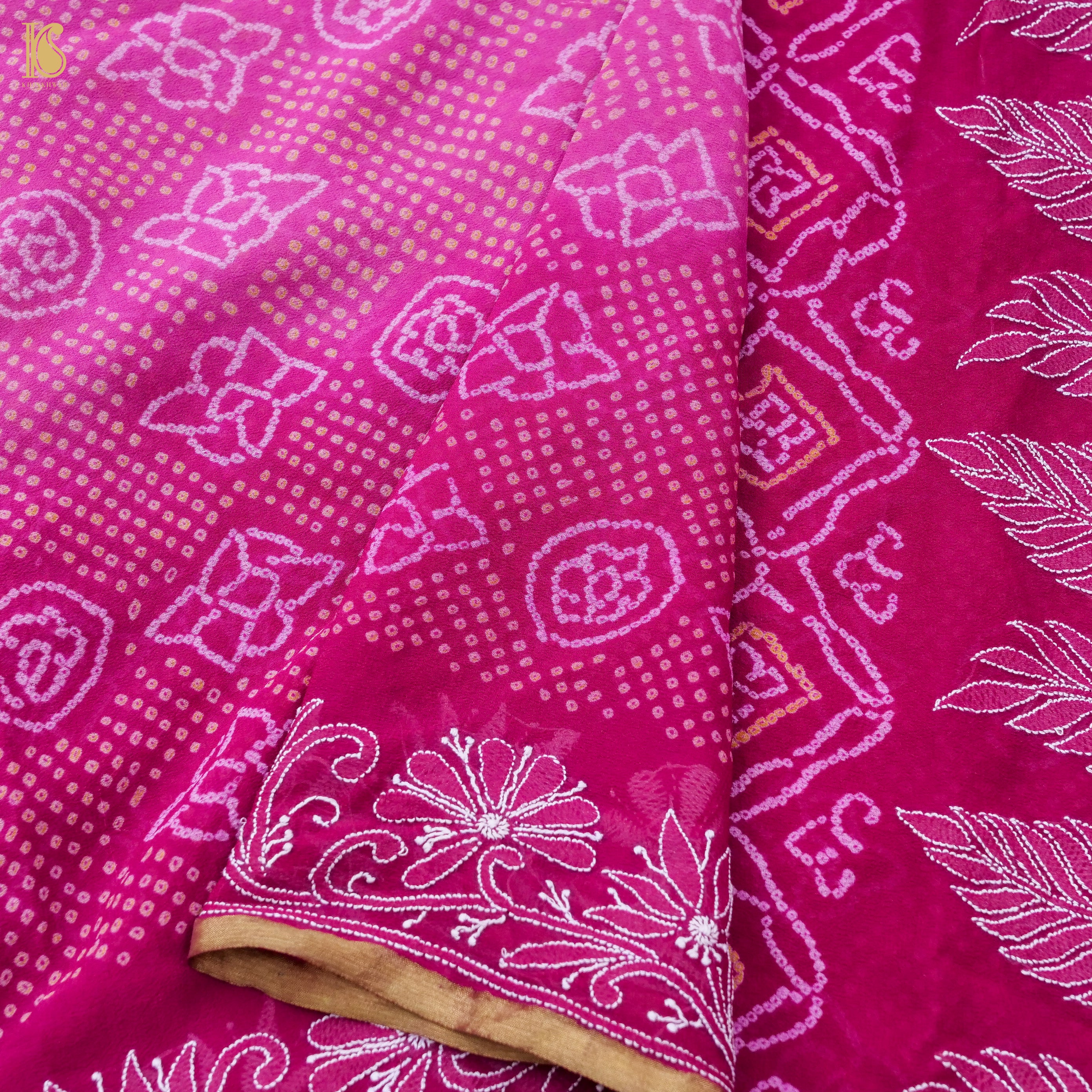 Chikankari Bandhani Georgette Saree