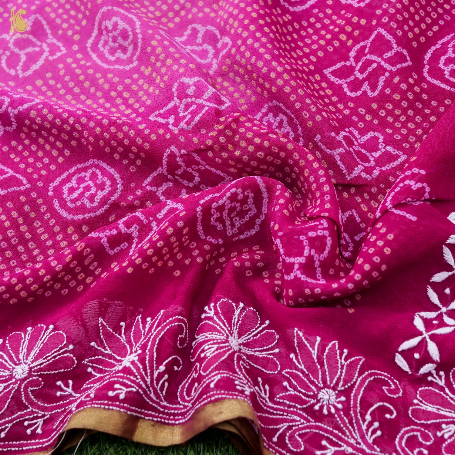 Chikankari Bandhani Georgette Saree