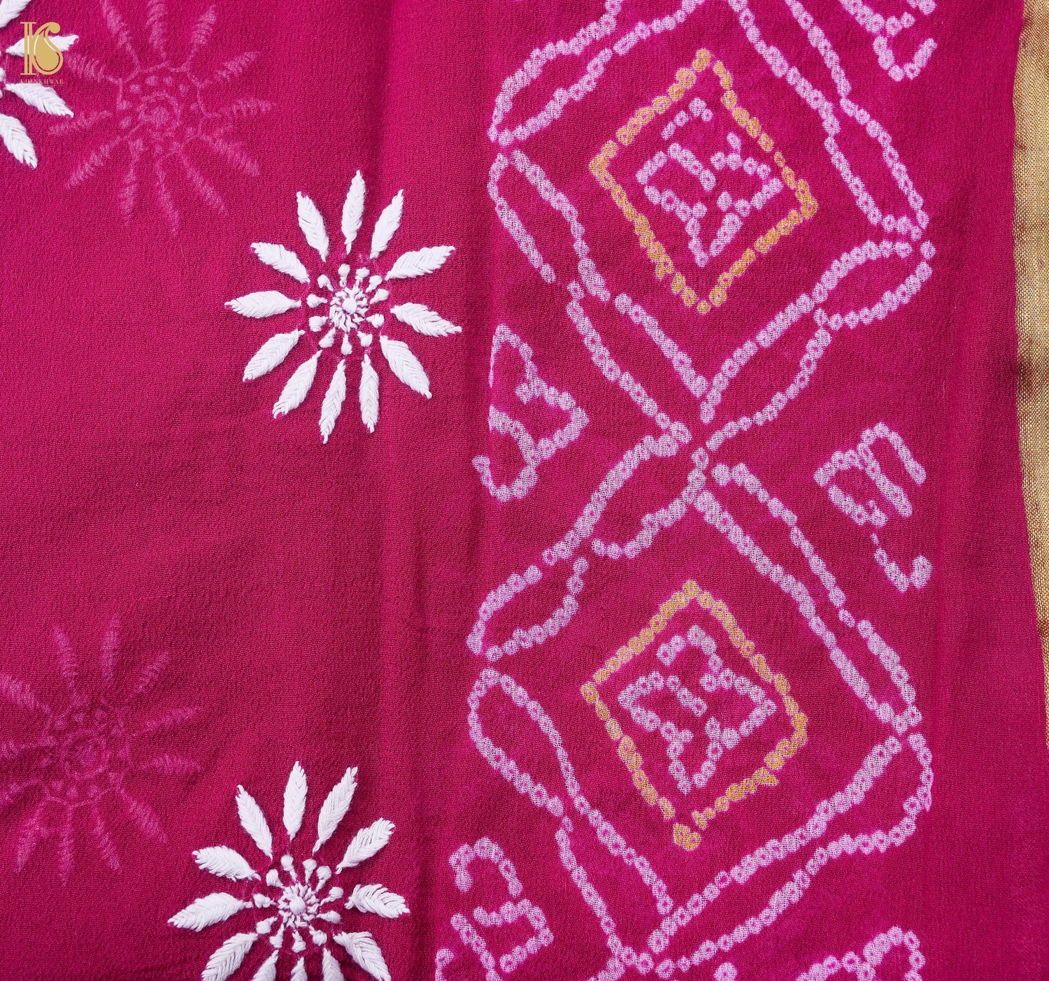 Chikankari Bandhani Georgette Saree