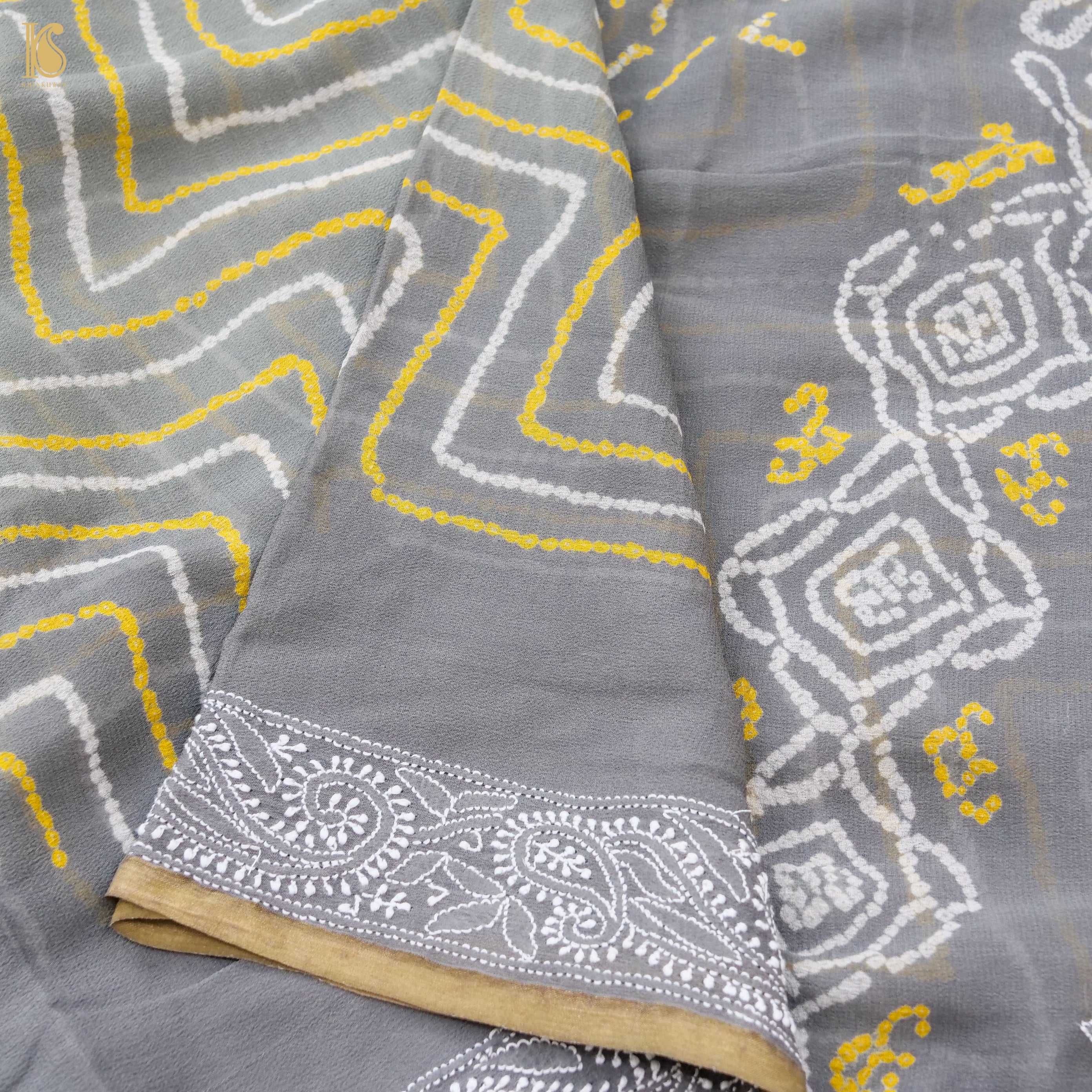 Chikankari Bandhani Georgette Saree