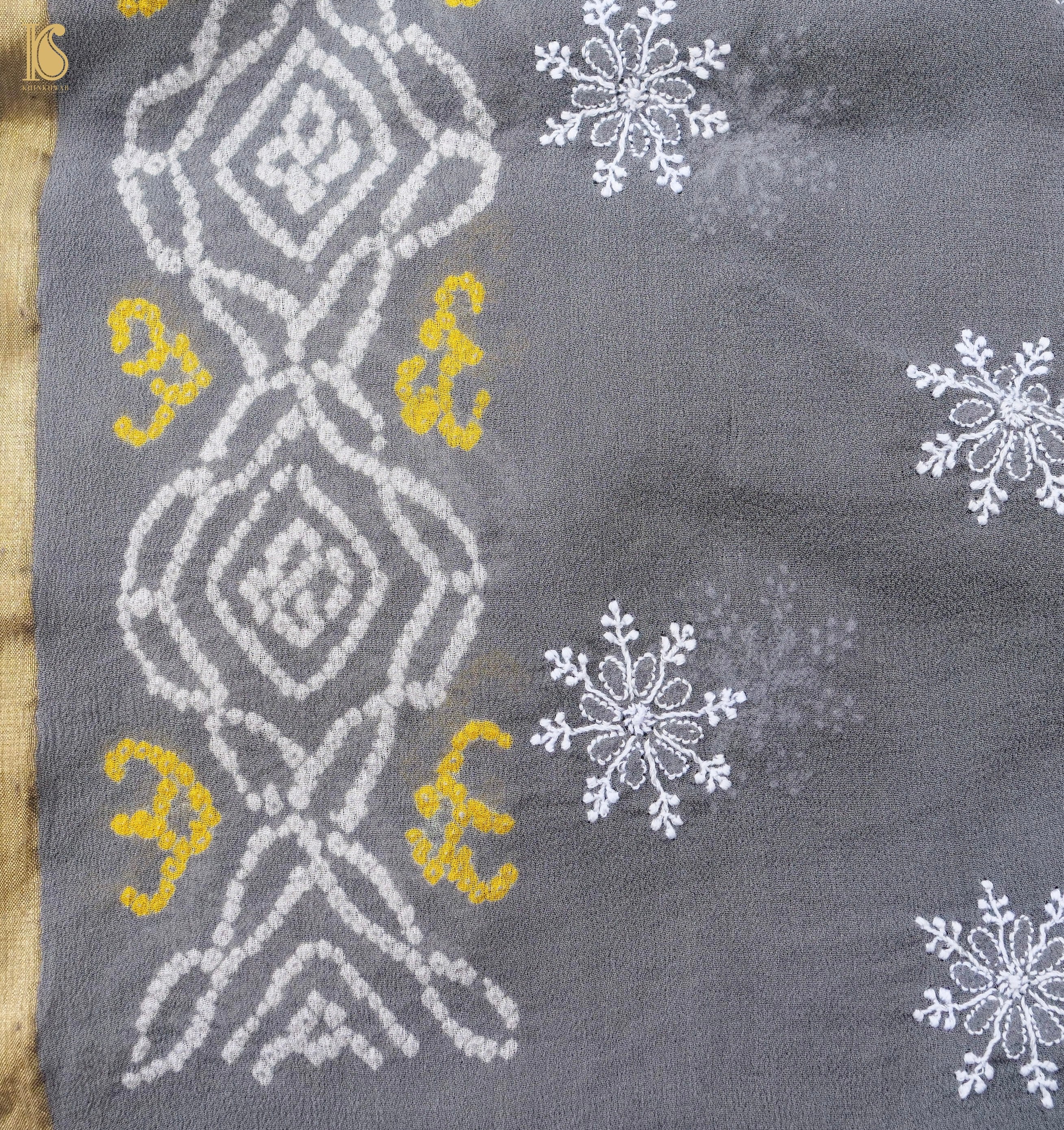Chikankari Bandhani Georgette Saree
