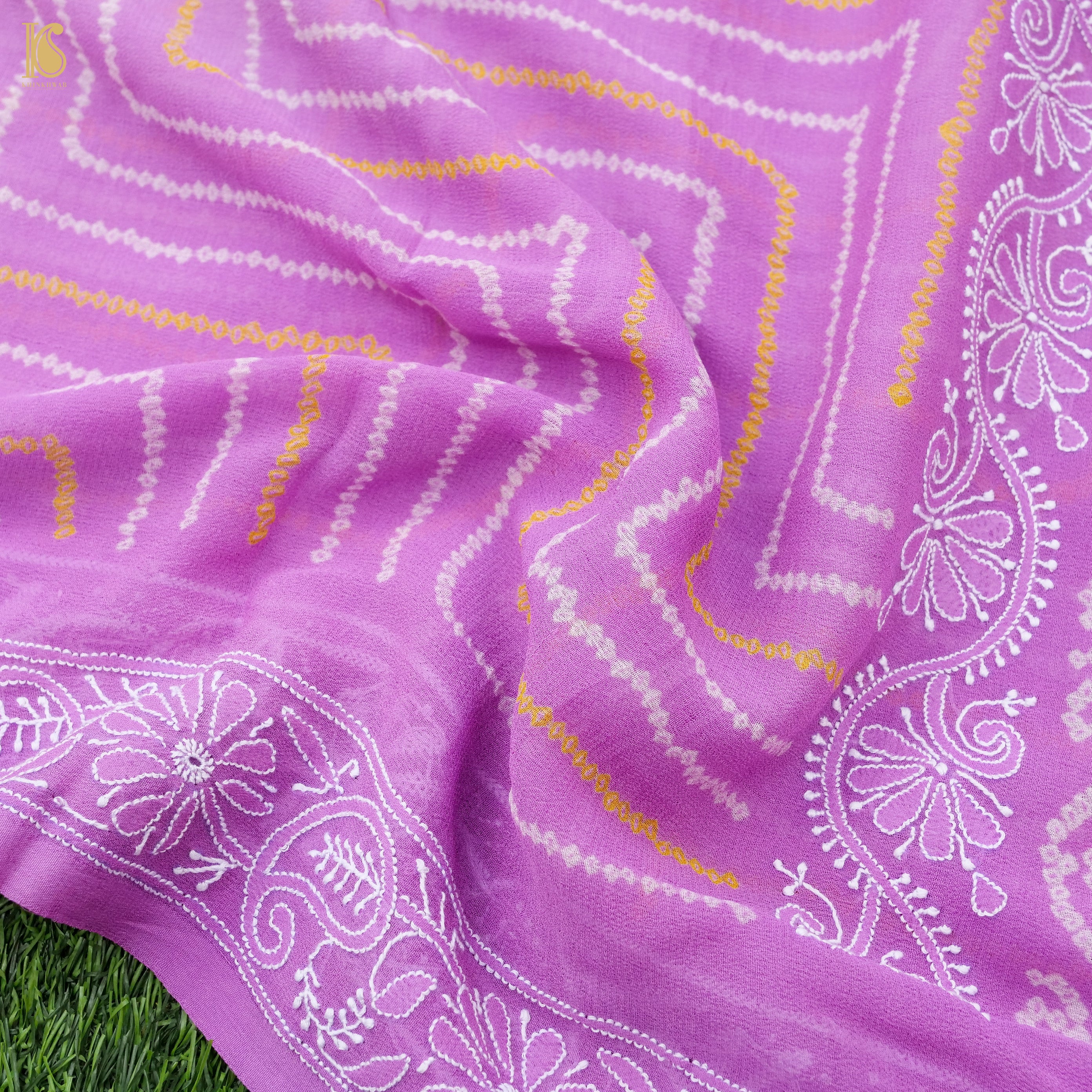 Chikankari Bandhani Georgette Saree