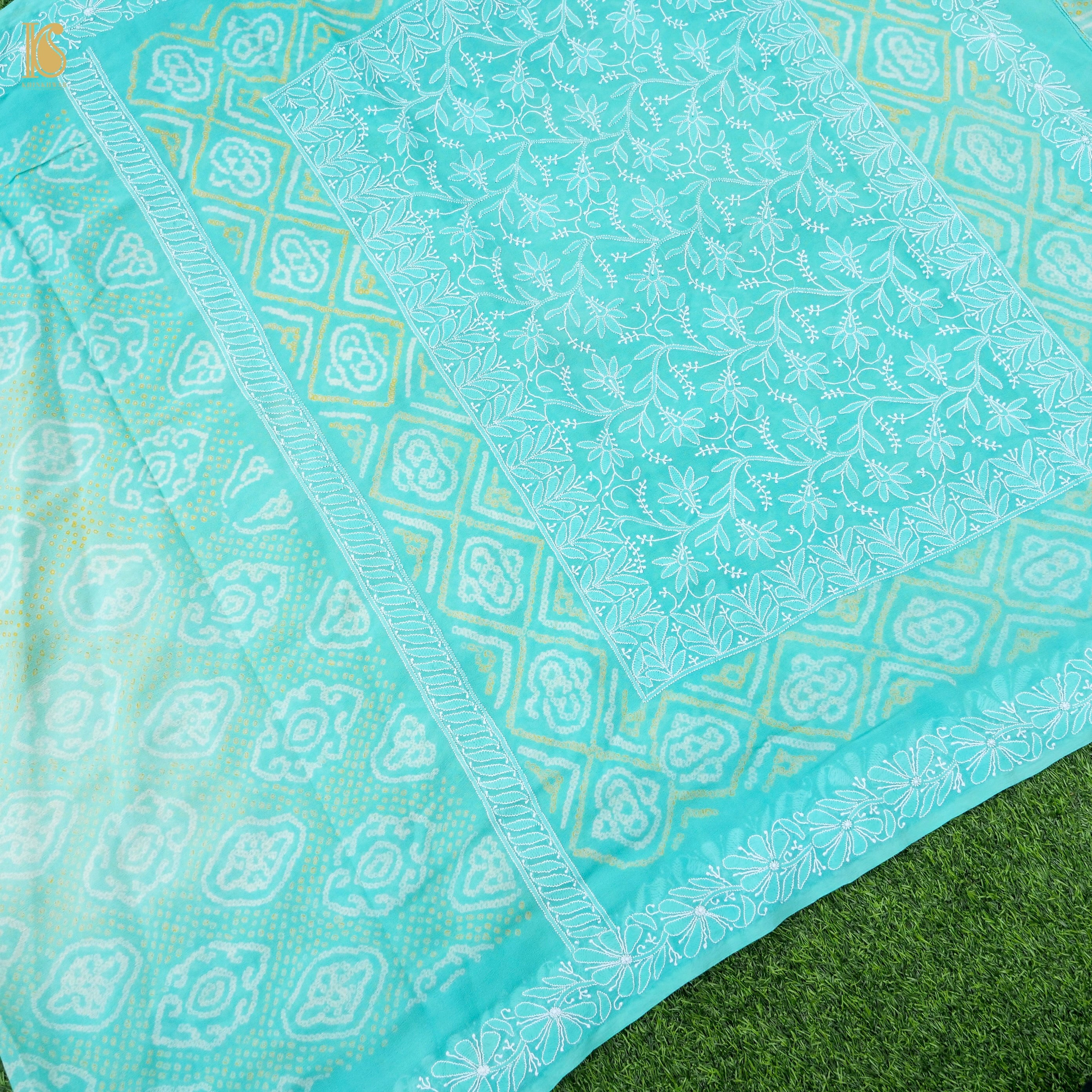 Chikankari Bandhani Georgette Saree