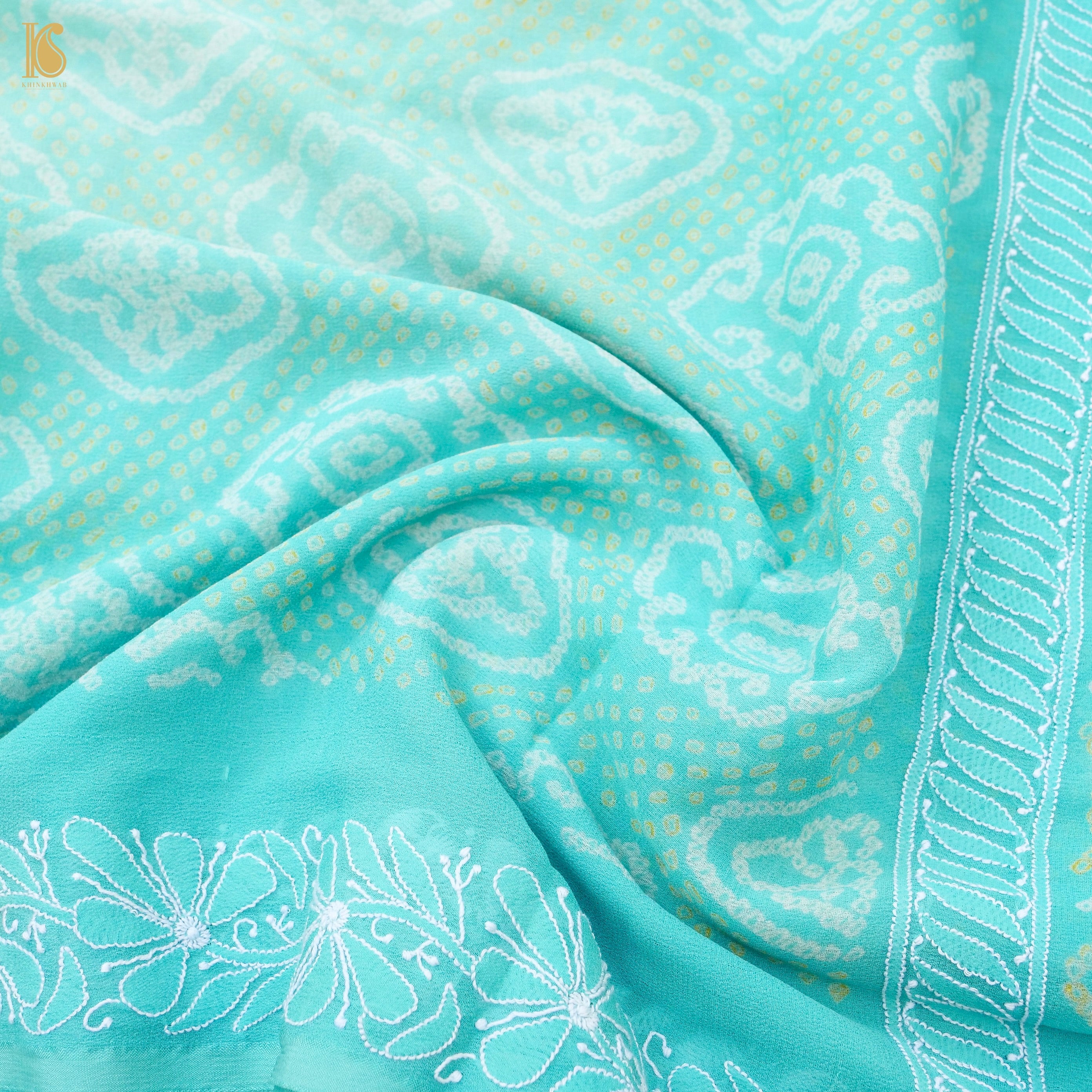 Chikankari Bandhani Georgette Saree