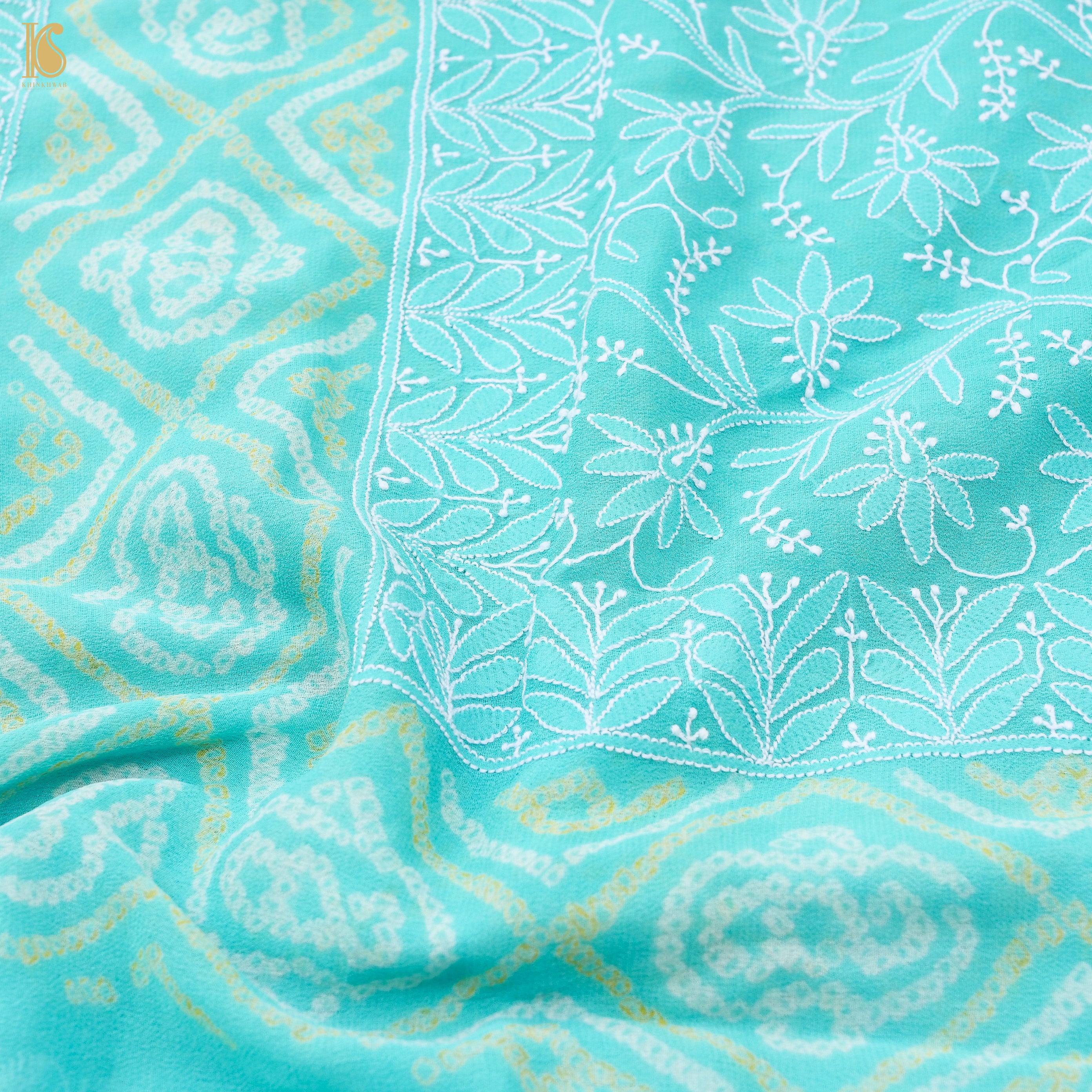 Chikankari Bandhani Georgette Saree
