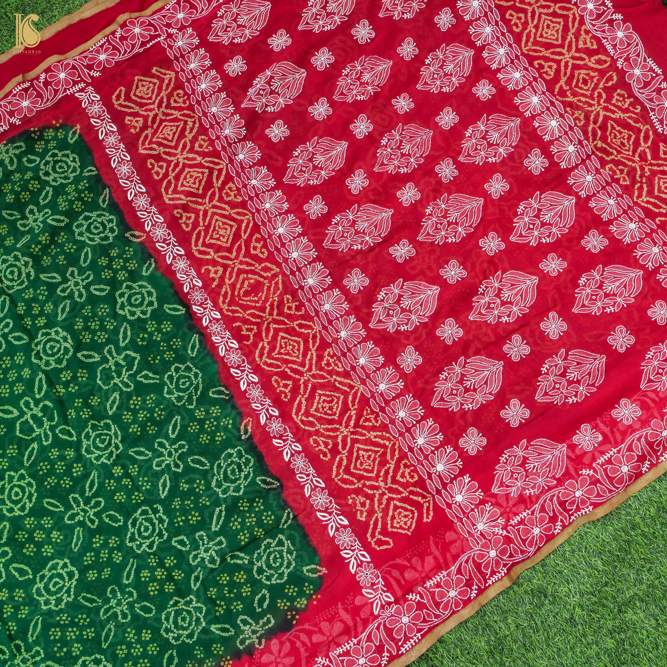 Chikankari Bandhani Georgette Saree